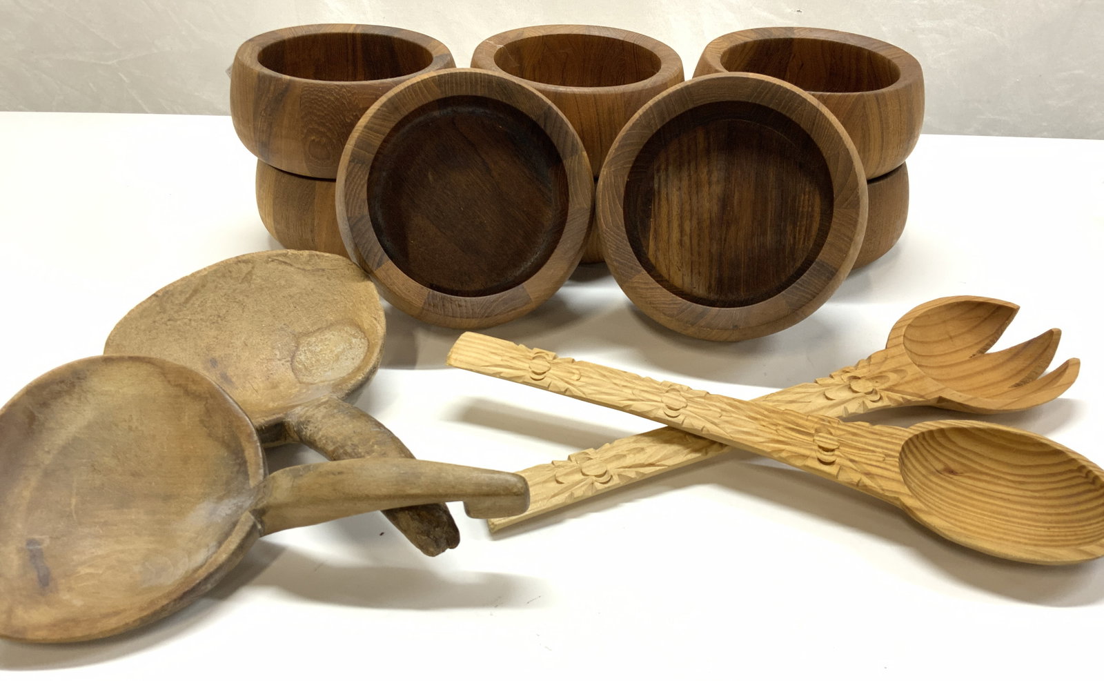 Lot12 DANSK Teak Wood Bowls & Serving Utensils (1 of 8)