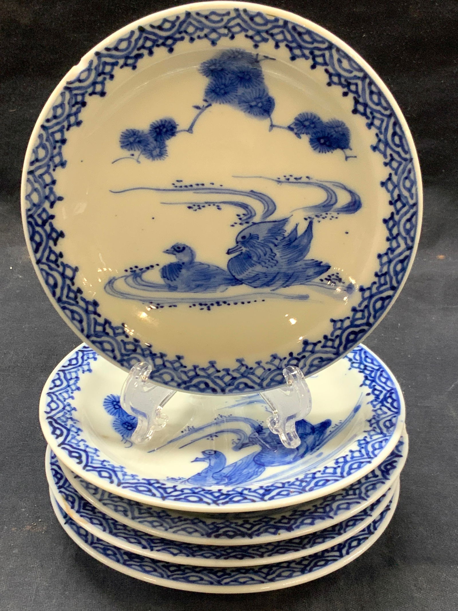 Set 5 Hand Painted Asian Porcelain Dishes (1 of 7)