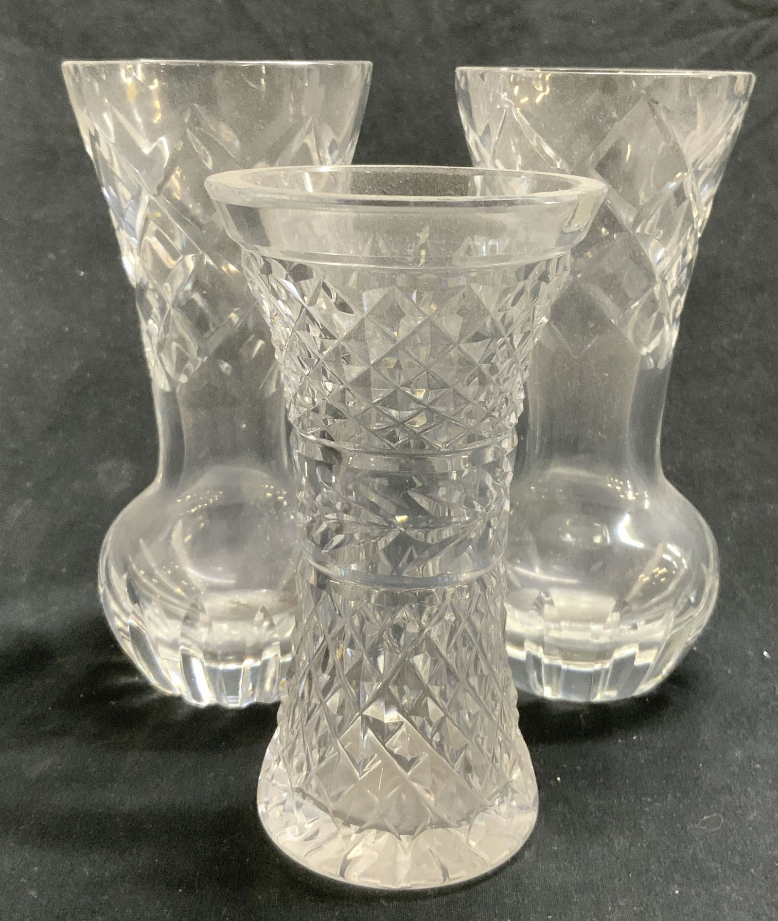 Lot 3 Cut Crystal Vases Vessels, BRIERLY + (1 of 6)