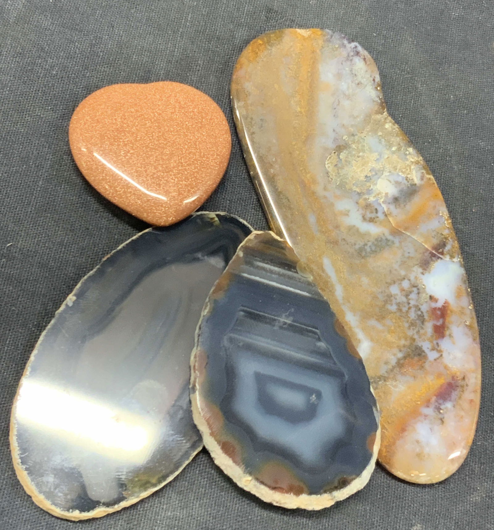 Lot 4 Cut Agate & Stones (1 of 7)