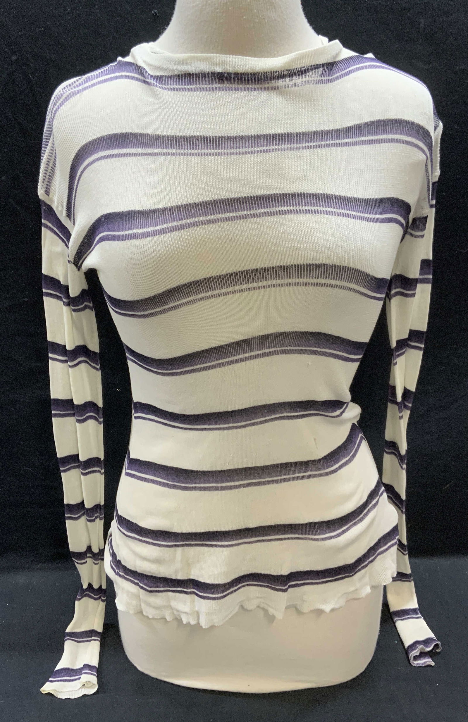 Jil Sander White/Purple Stripe Top (1 of 6)