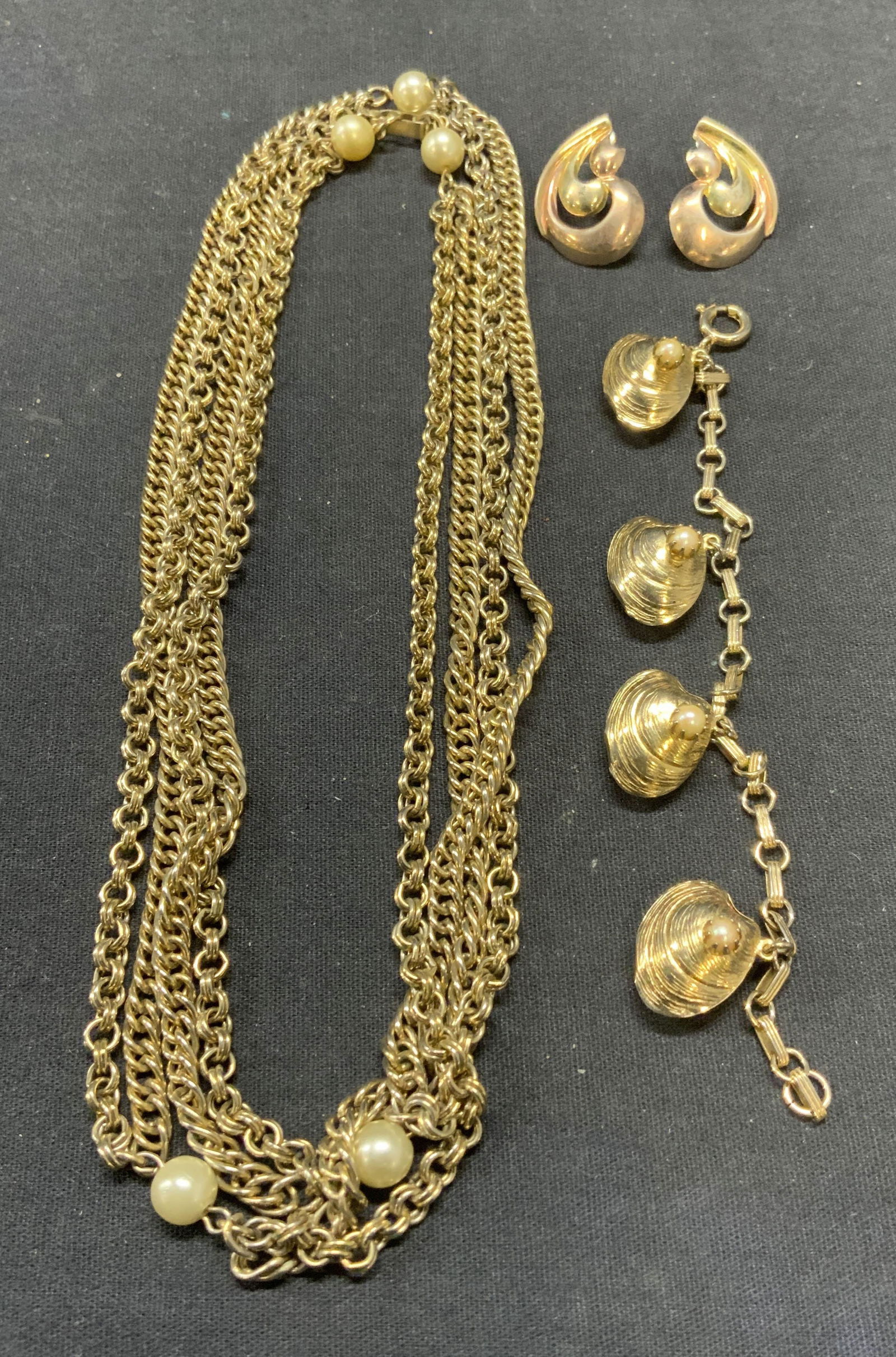 Lot 3 Jewelry Gold Tone Faux Pearl Necklace, More (1 of 7)