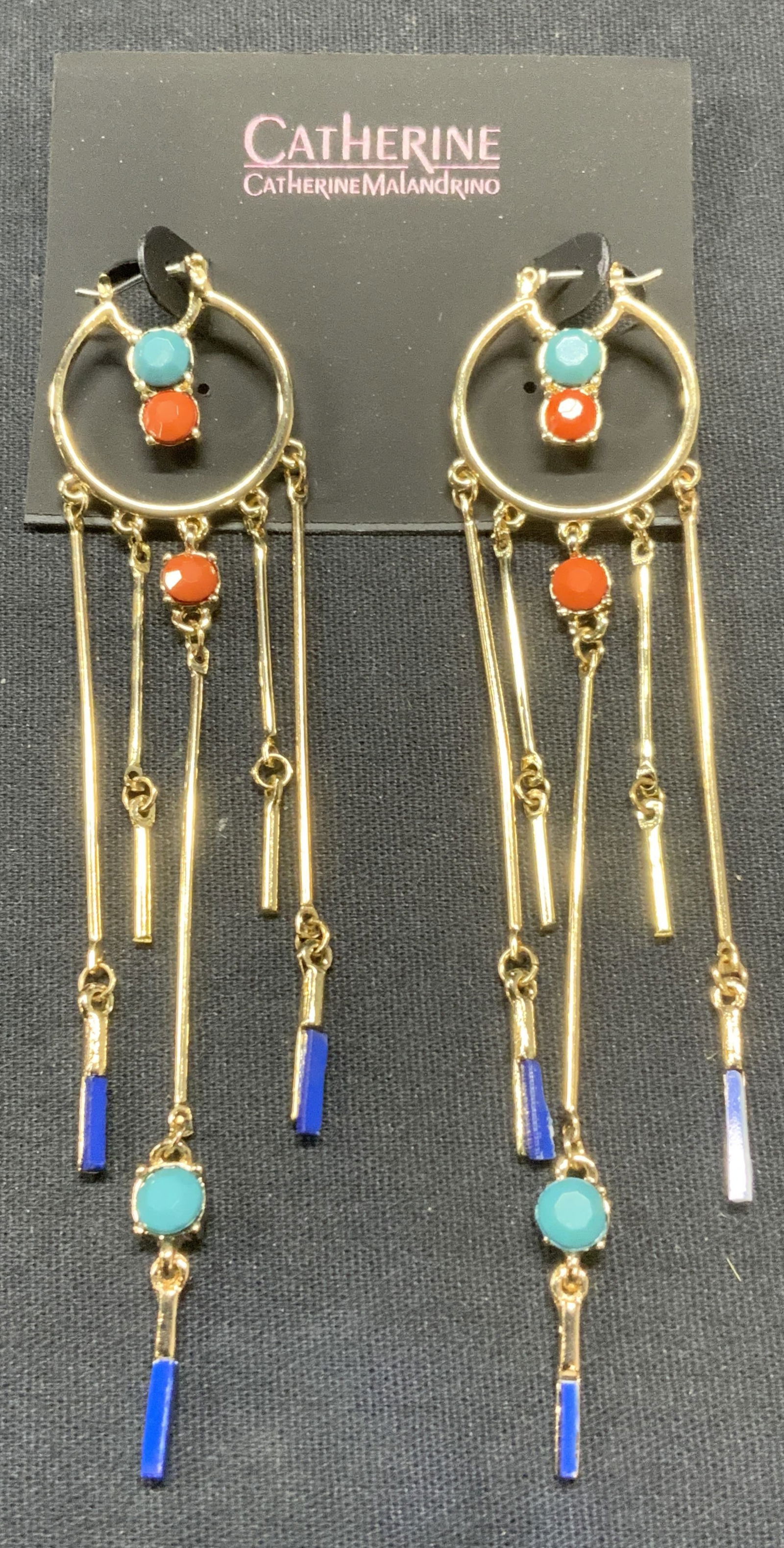 Catherine Malandrino Gold Tn Earrings NWT (1 of 7)