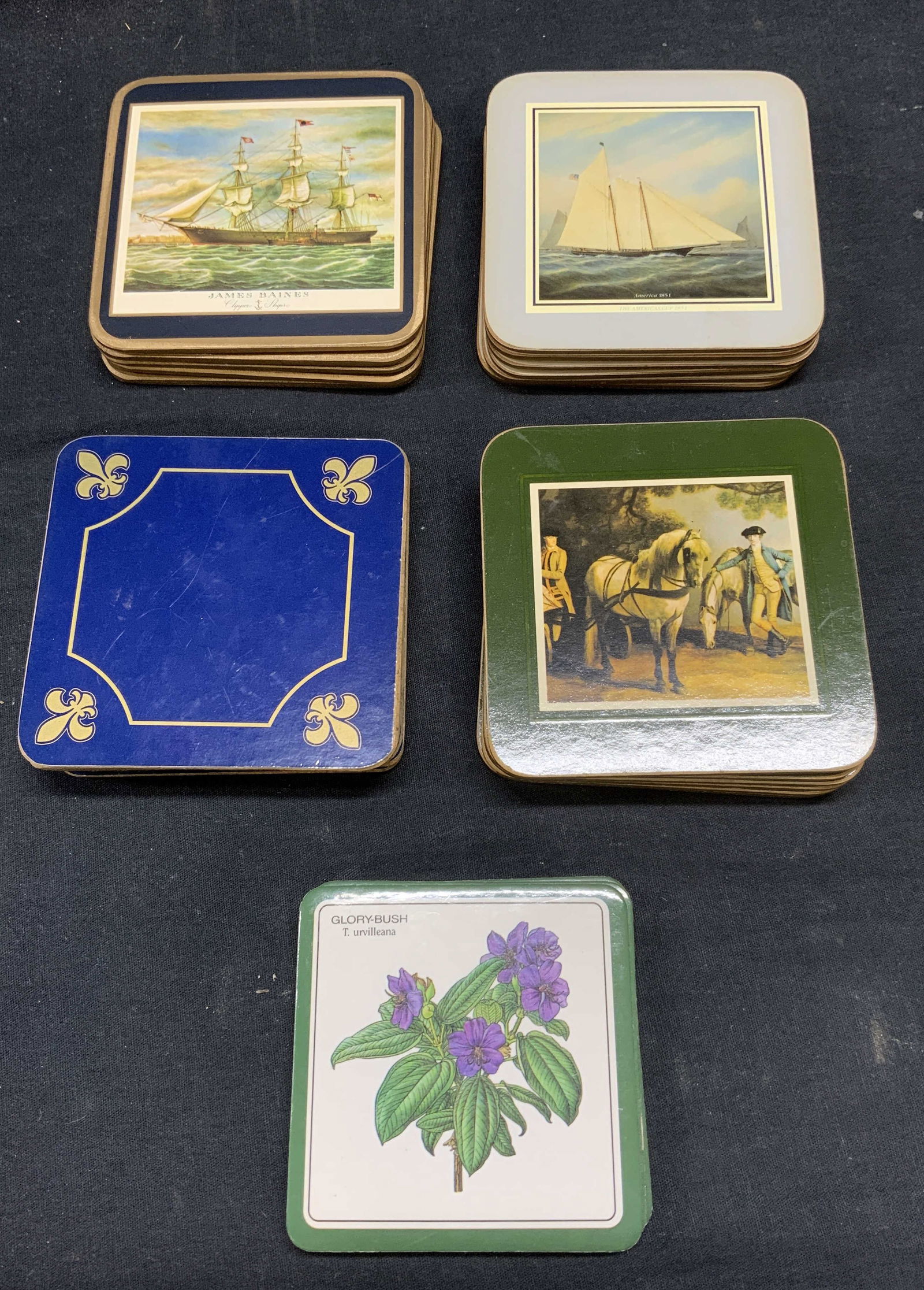 Lot 26 Ship, Nautical, Floral, Equestrian Coasters (1 of 11)