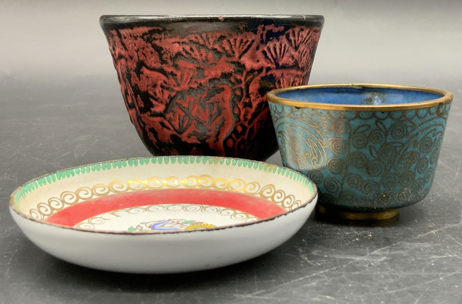 Lot 3 Vintage Trinket Dish & Metal Cups (1 of 7)