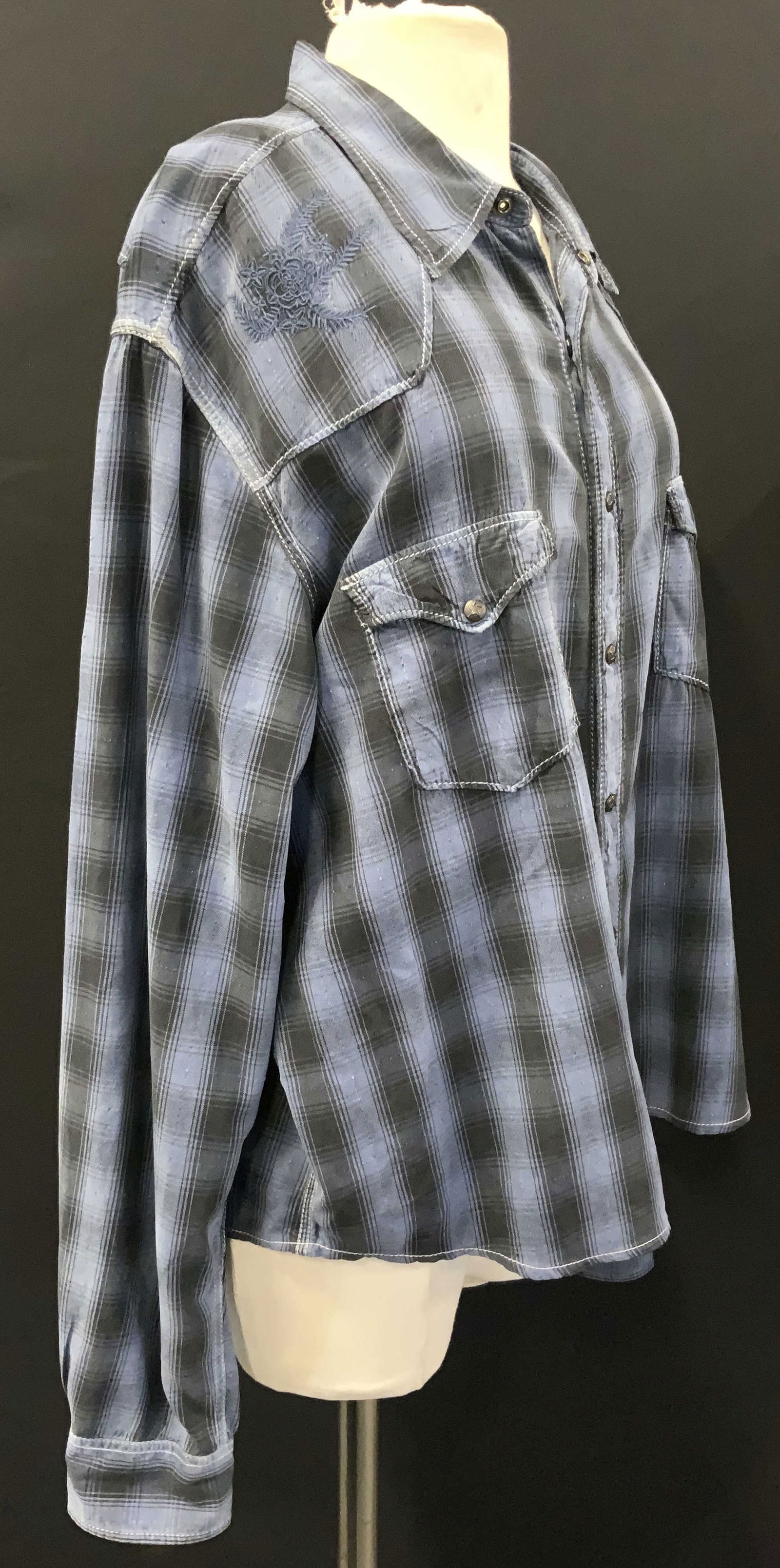 Ryan Michael Silk & Cotton Combo Plaid Shirt (1 of 7)