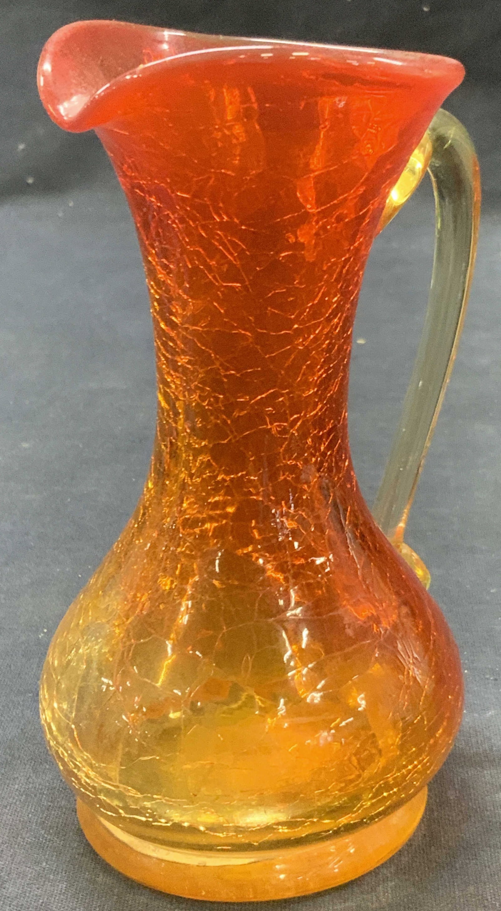 Hand Blown Rainbow Crackle Art Glass Vessel (1 of 6)