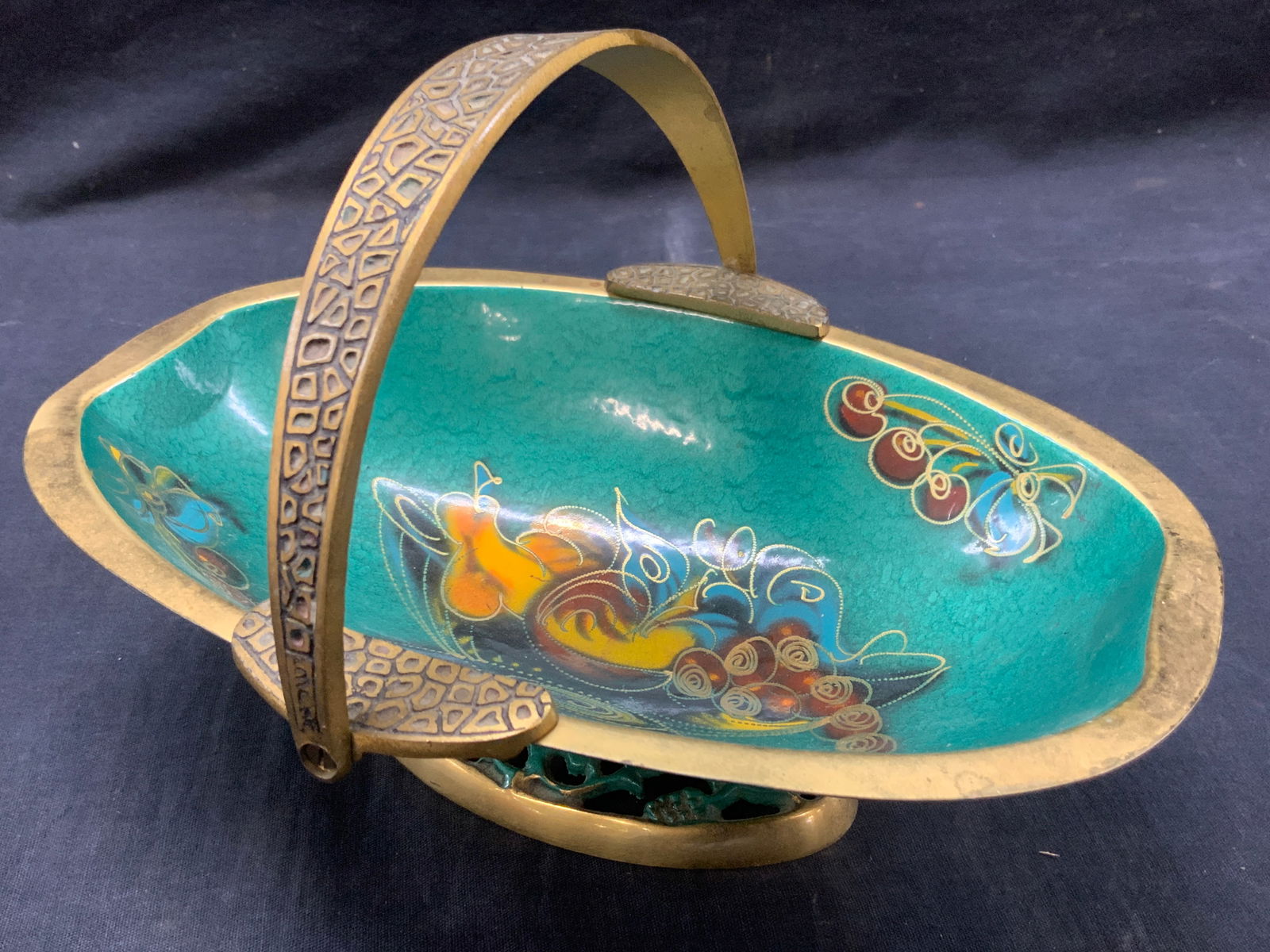 Vintage Israel Enamel Footed Bowl (1 of 9)