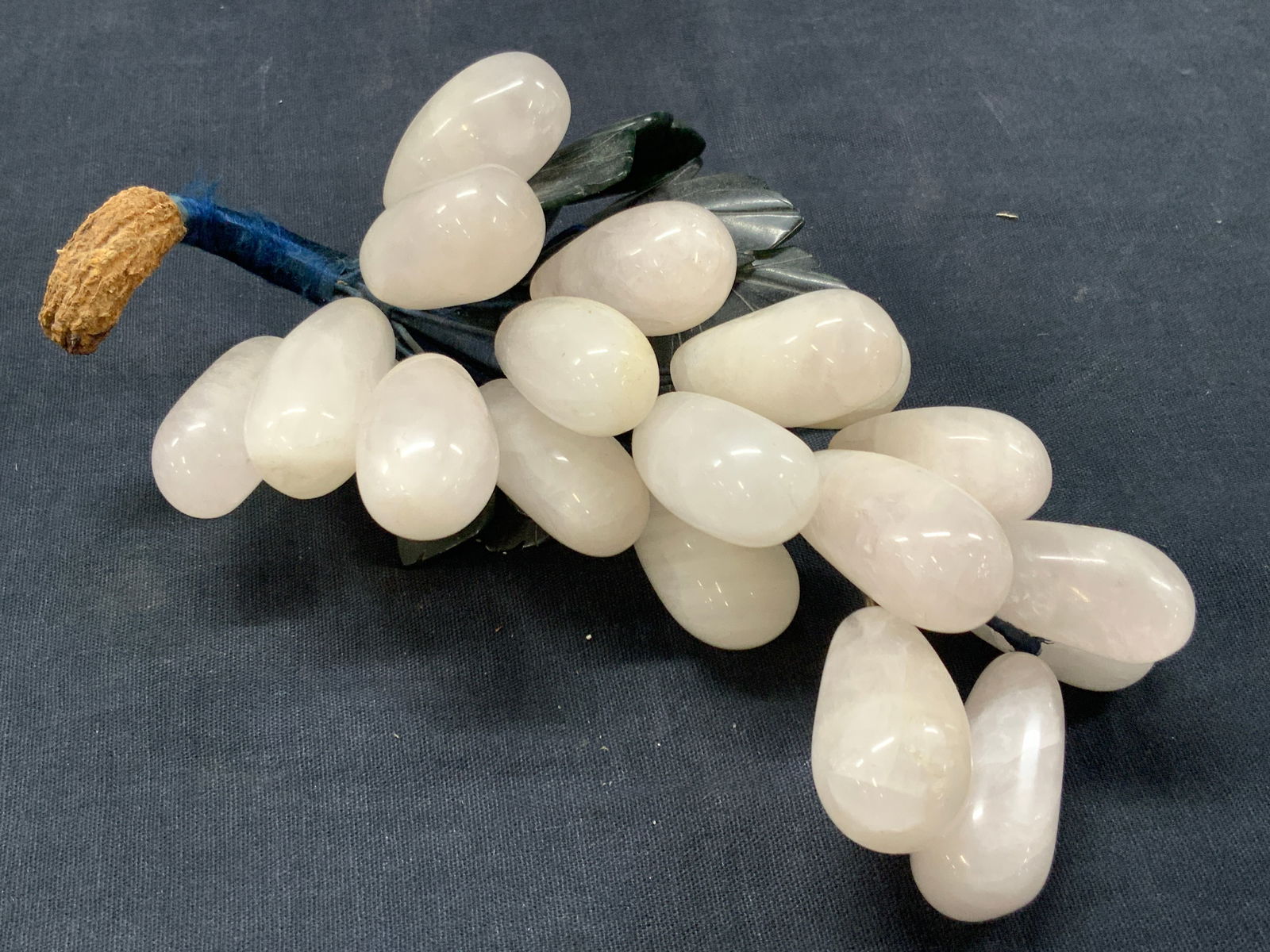 Vintage Polished Rose Quartz & Stone Grape Figural (1 of 8)