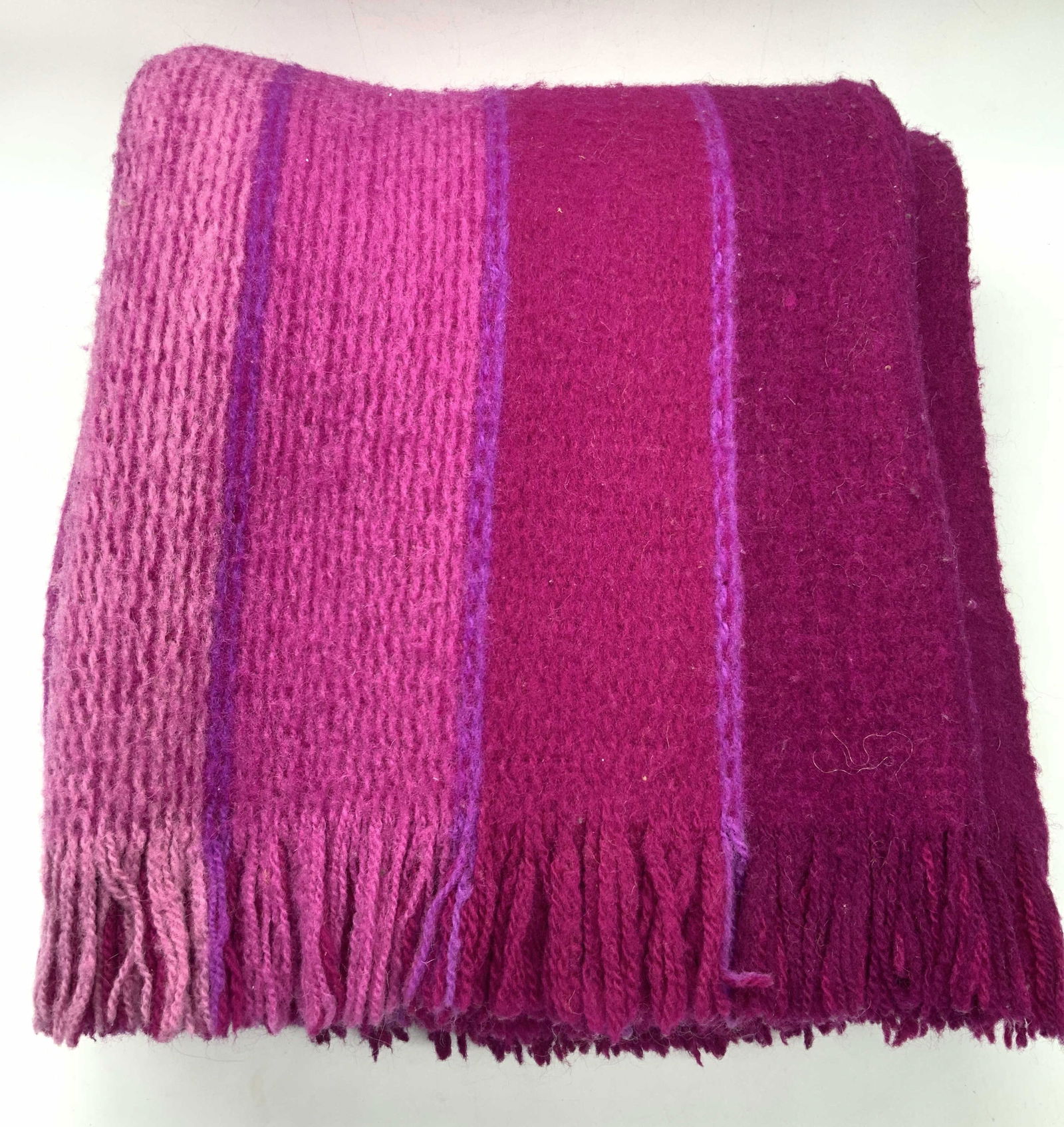 Striped Magenta Tn Wool & Mohair Blanket (1 of 6)