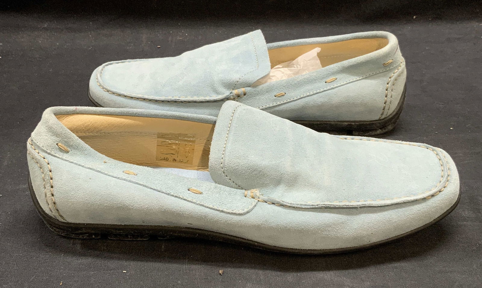 Barneys Light Blue Suede Loafers, Italy (1 of 7)
