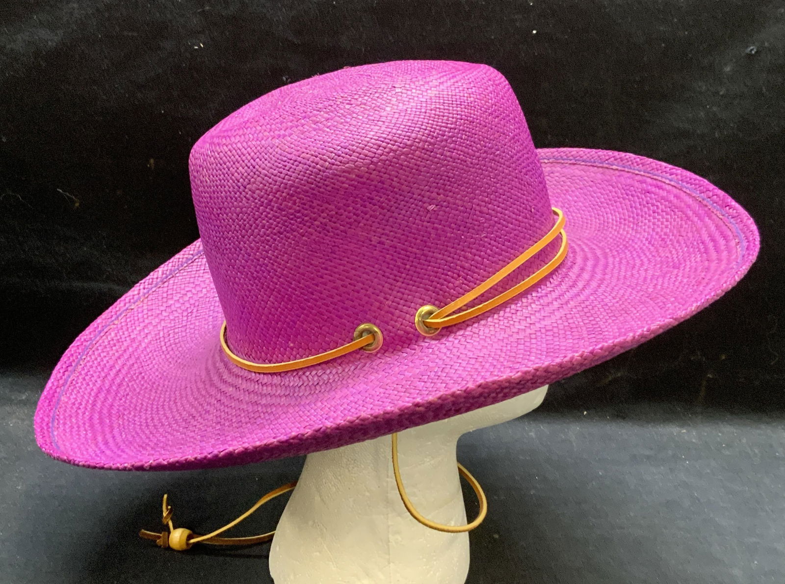 San Francisco Hat Purple Woven Straw Hat (1 of 6)