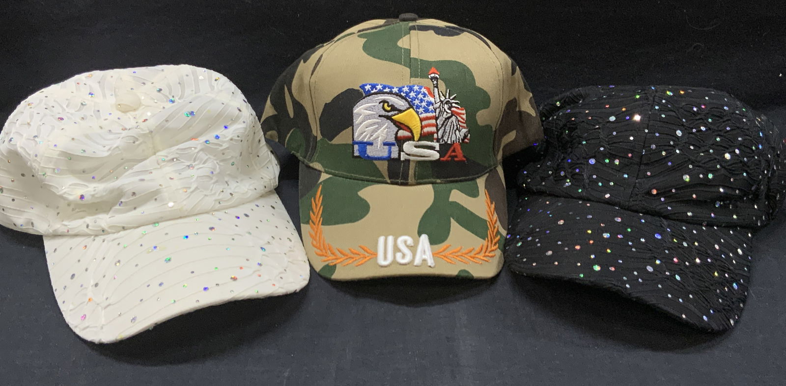 Lot 3 Fashion Rhinestone Baseball Caps (1 of 15)