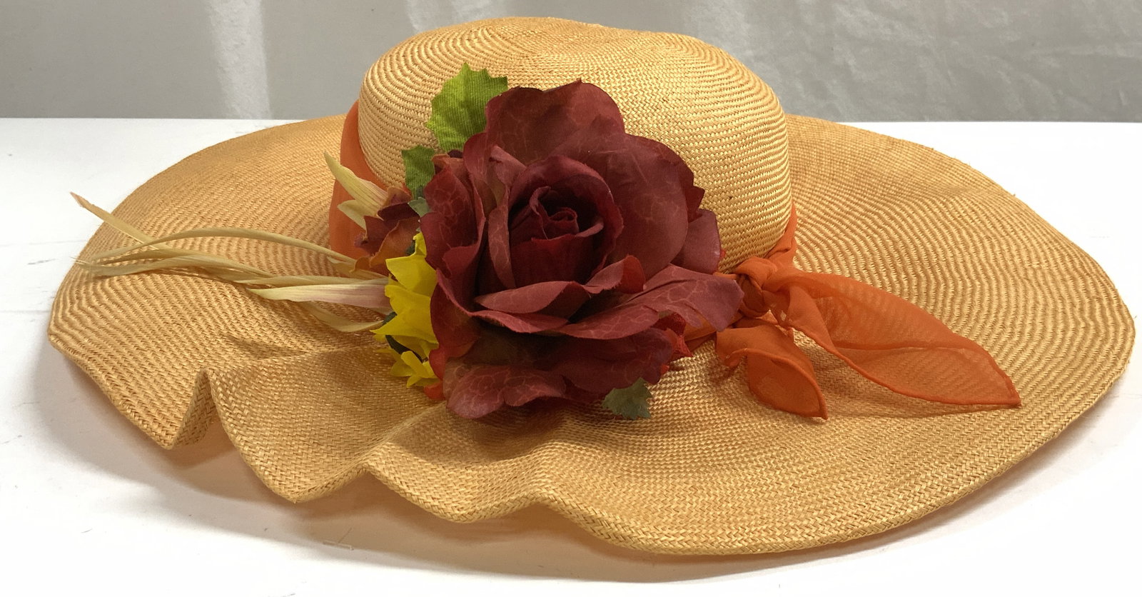 THAT GARRISON GIRL Woven Straw Sun Hat Orange (1 of 7)