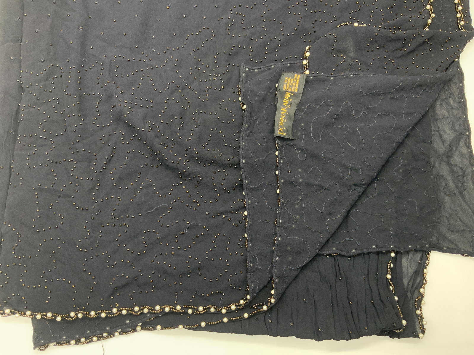 Donna Karan Silk Beaded Shawl (1 of 10)