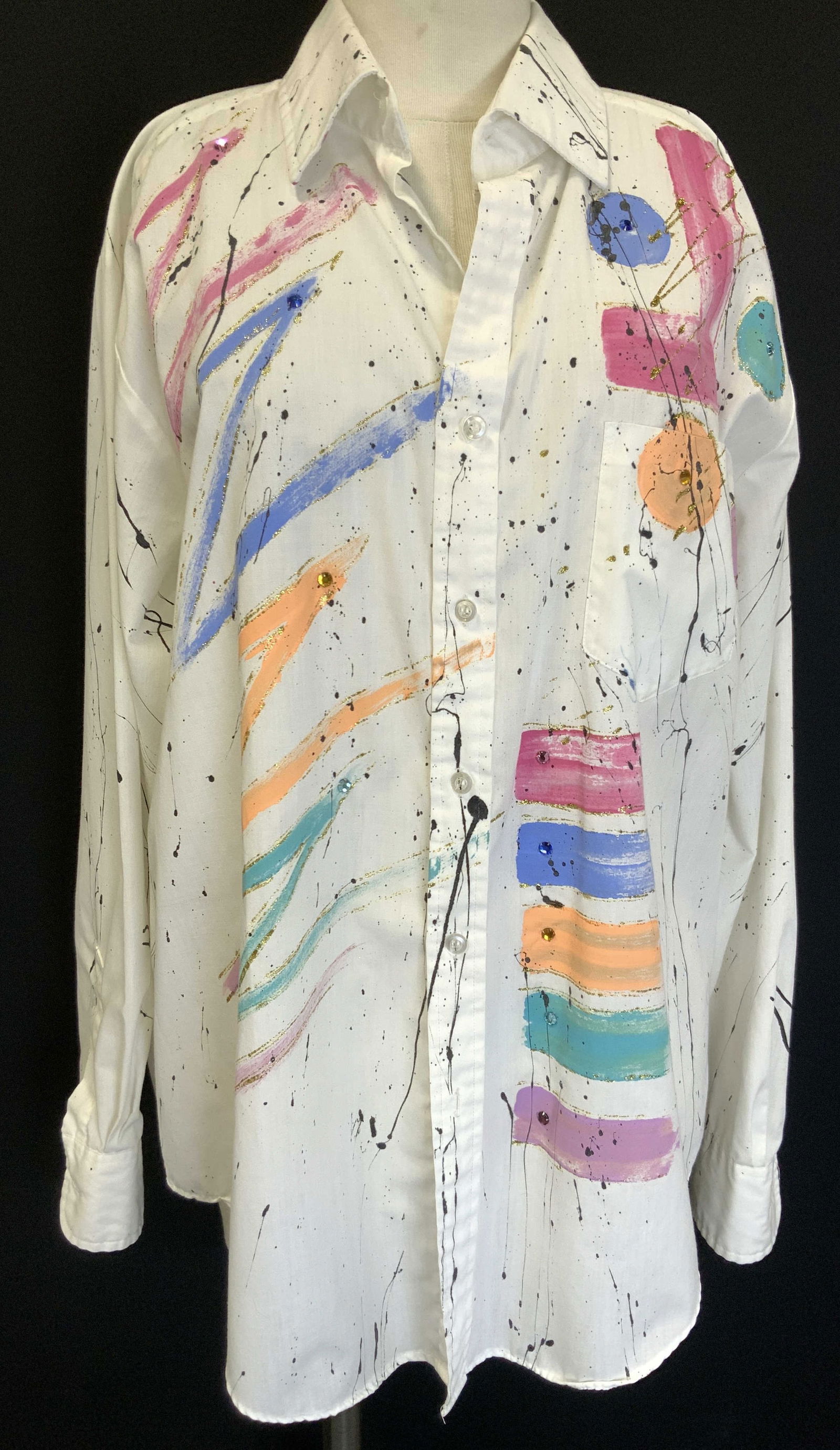 SunMoss Hand Painted Cotton Blend  Blouse (1 of 12)