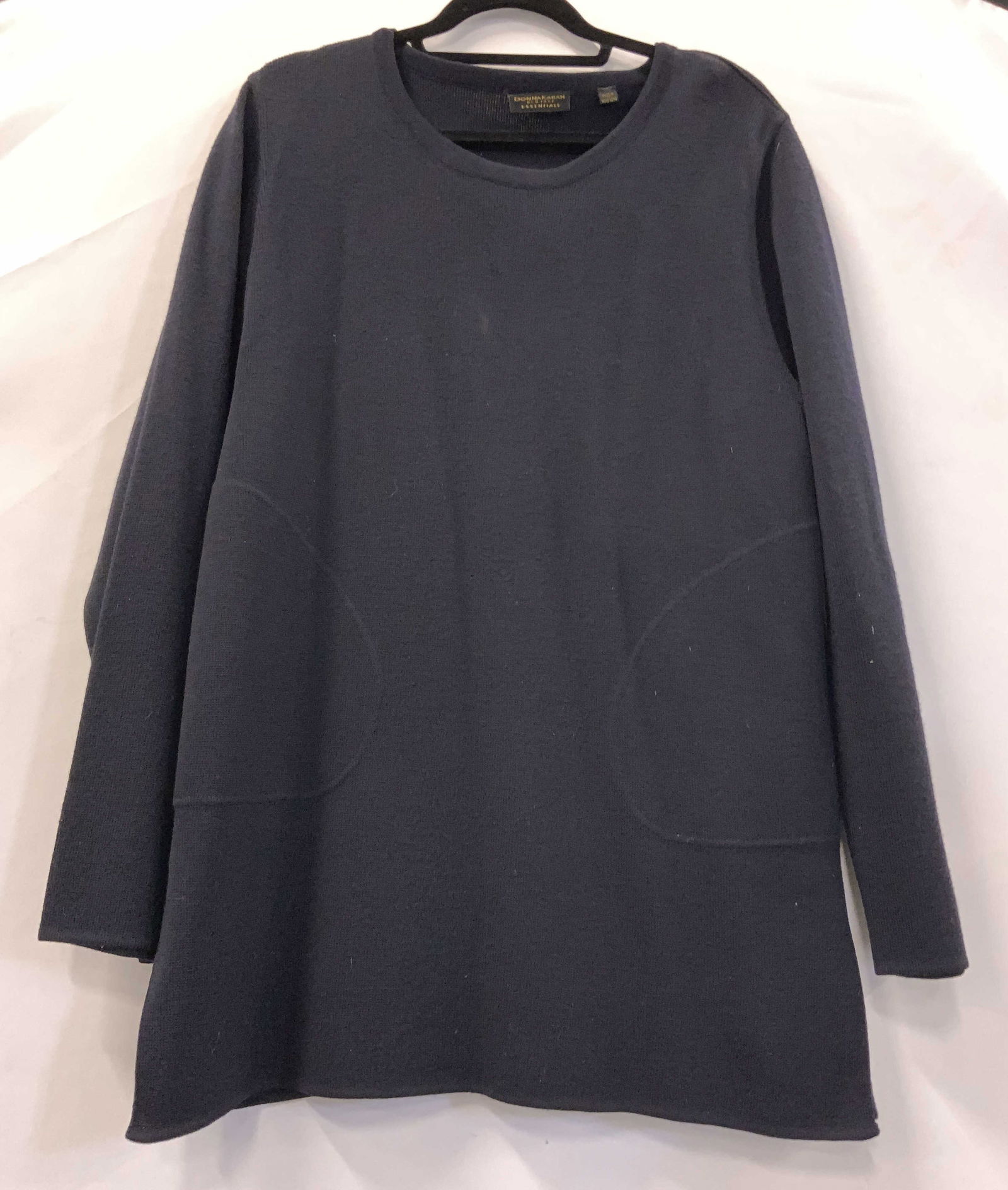 Donna Karan NY Black Wool Sweater w Pockets (1 of 7)