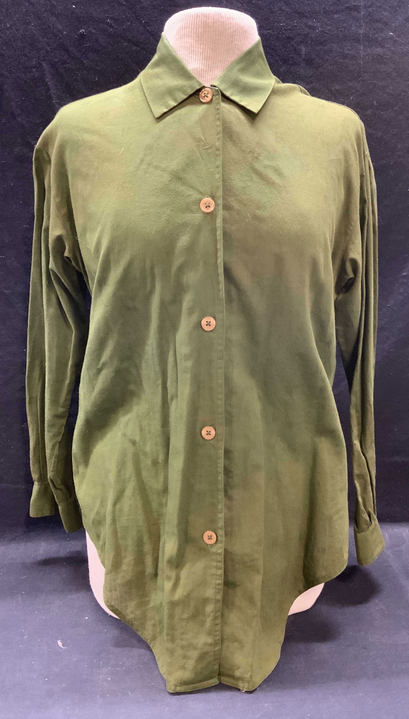 MM Krizia Green Cotton/Linen Shirt (1 of 7)