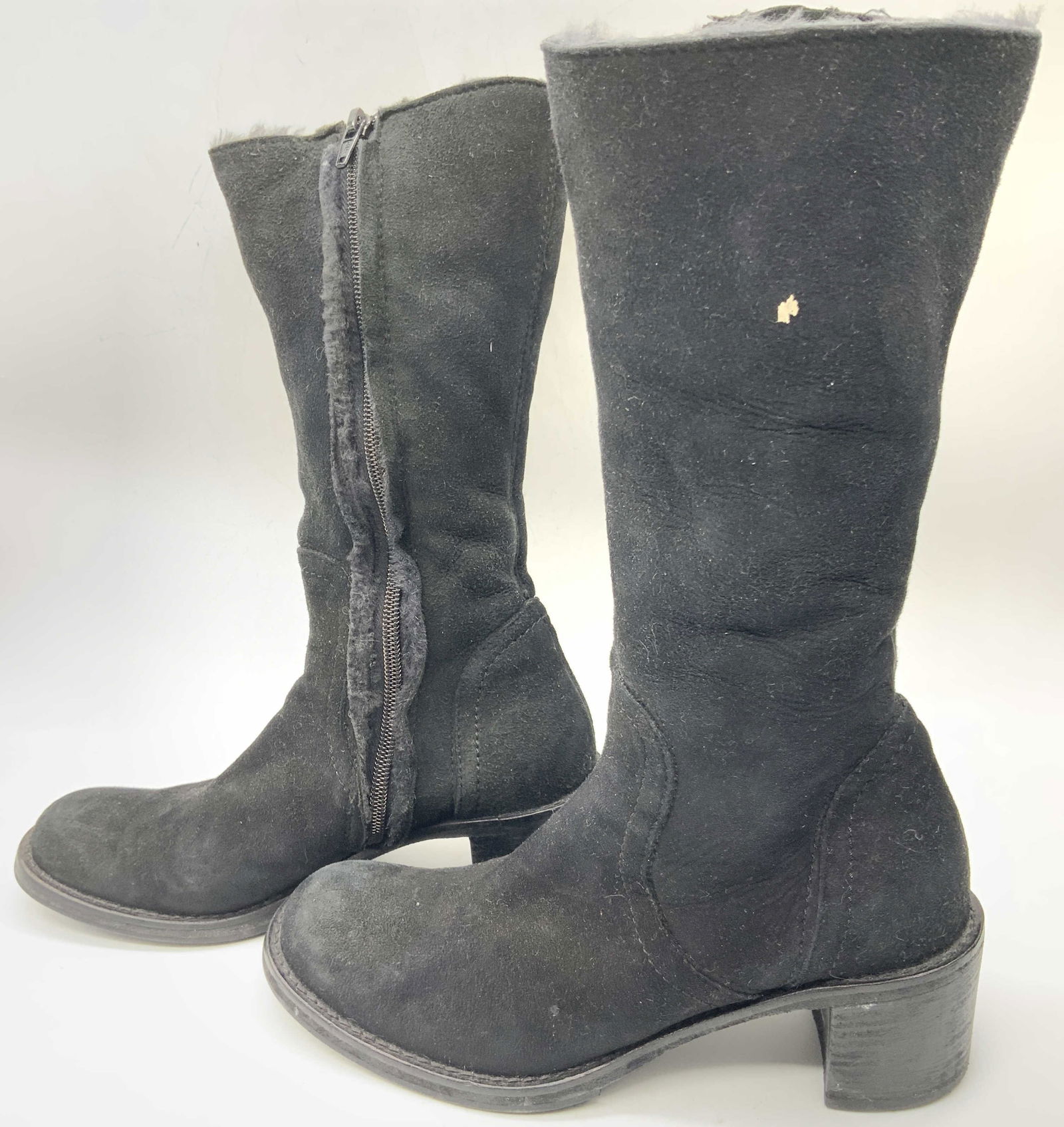 Vero Black Heeled Fur Lined Boots, Italy (1 of 8)
