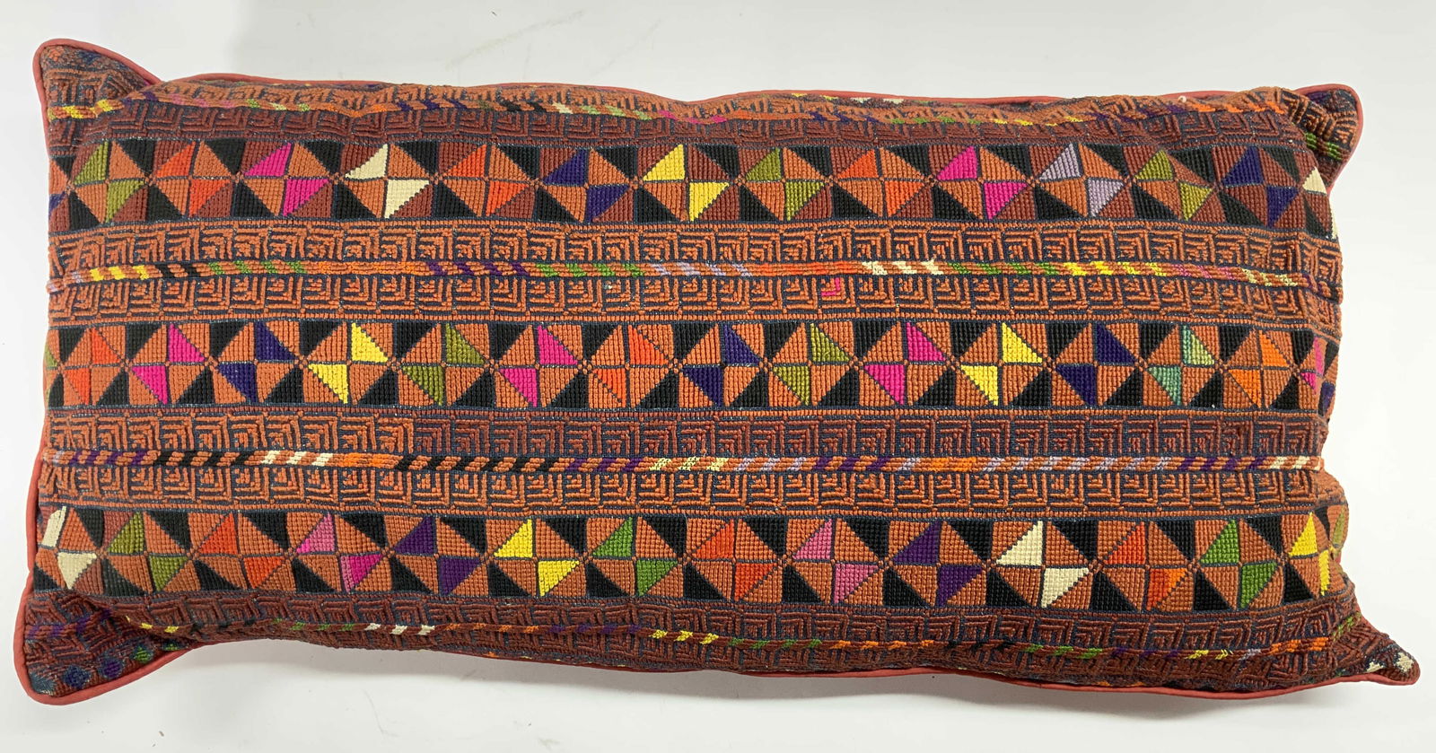 Vintage Embroidered Patterned Lumbar Pillow (1 of 6)