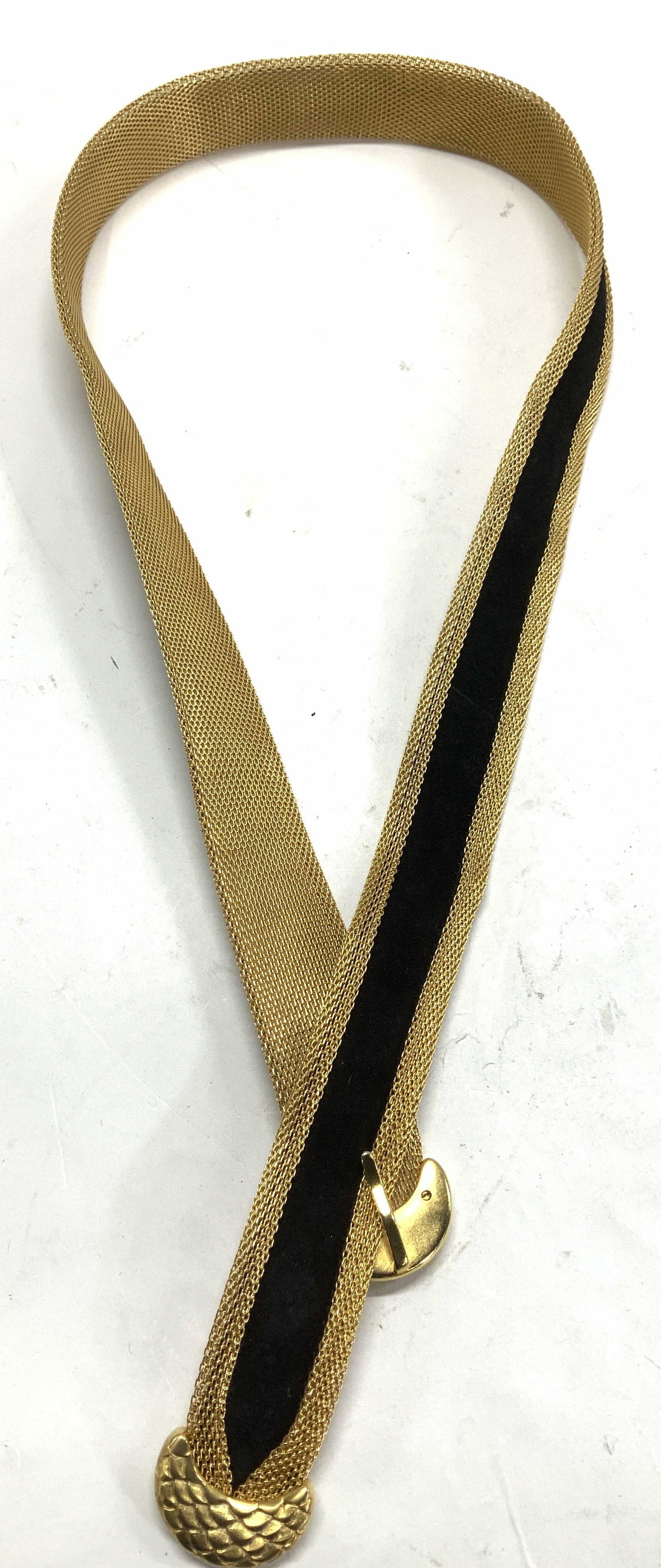 Gold tone Metal Mesh and Suede Belt (1 of 8)