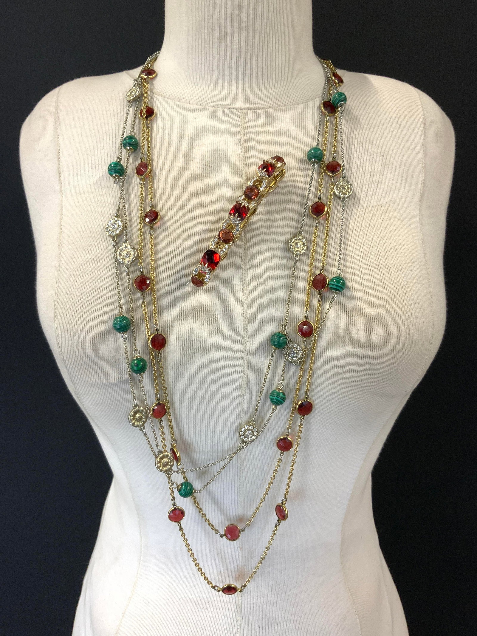 Lot 3 Jewelry, Talbots Necklaces, Crystal Bracelet (1 of 6)