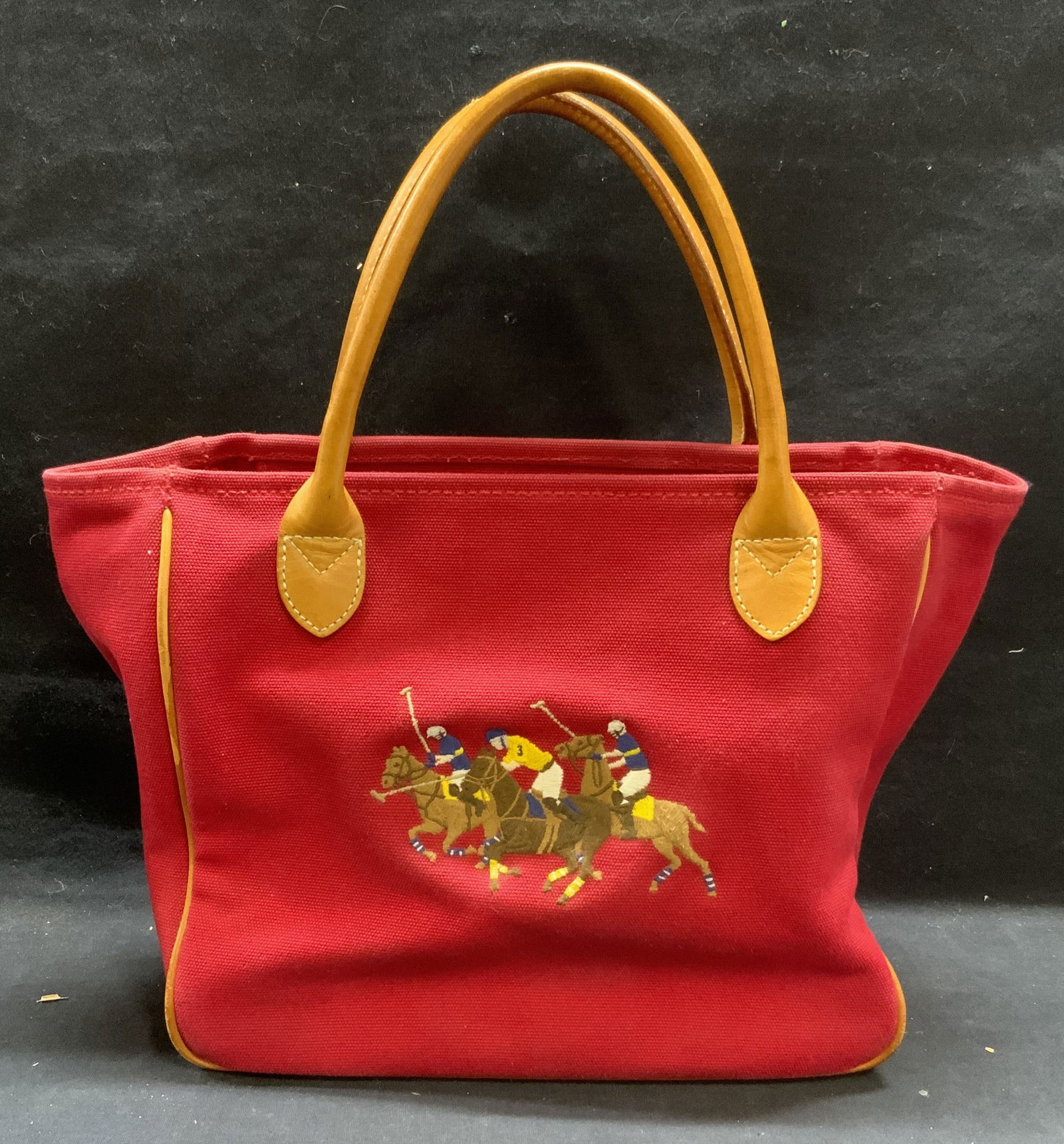 Ralph Lauren Cotton Embroidered Polo Handbag (1 of 8)