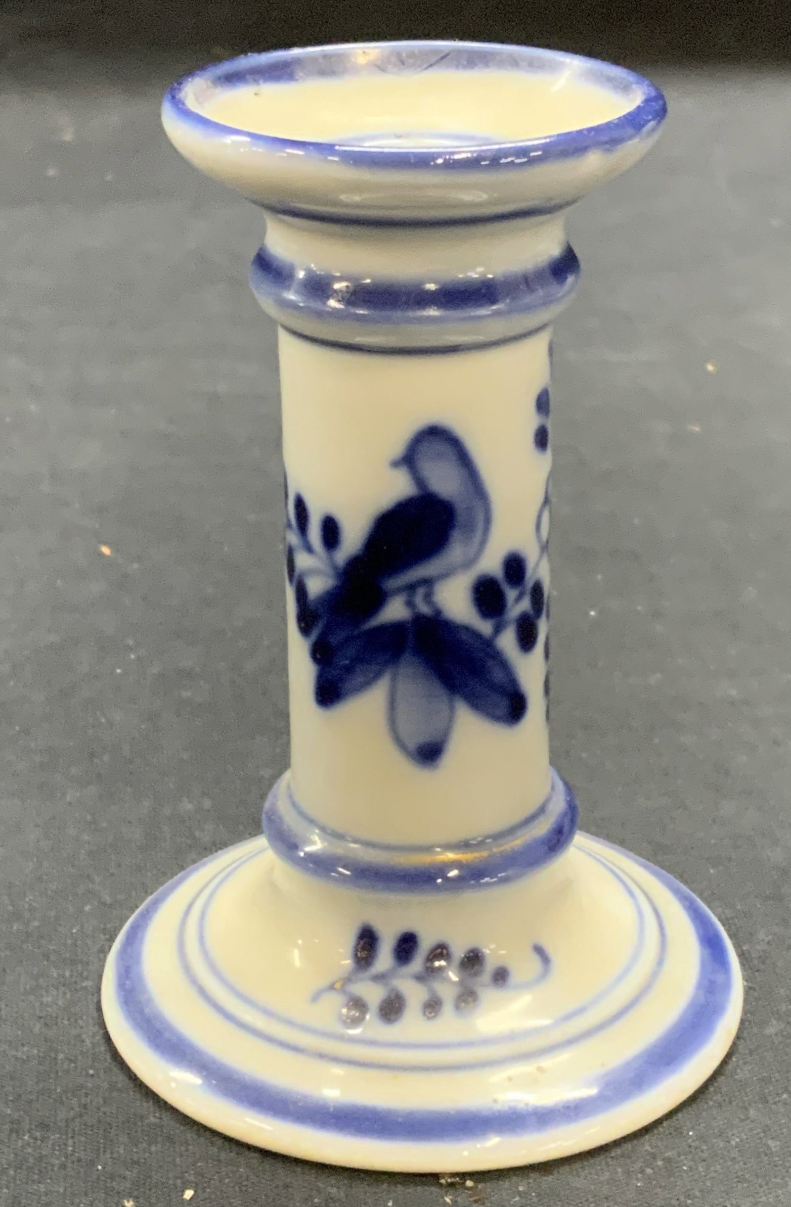 Signed Vintage Porcelain Floral Candlestick (1 of 6)