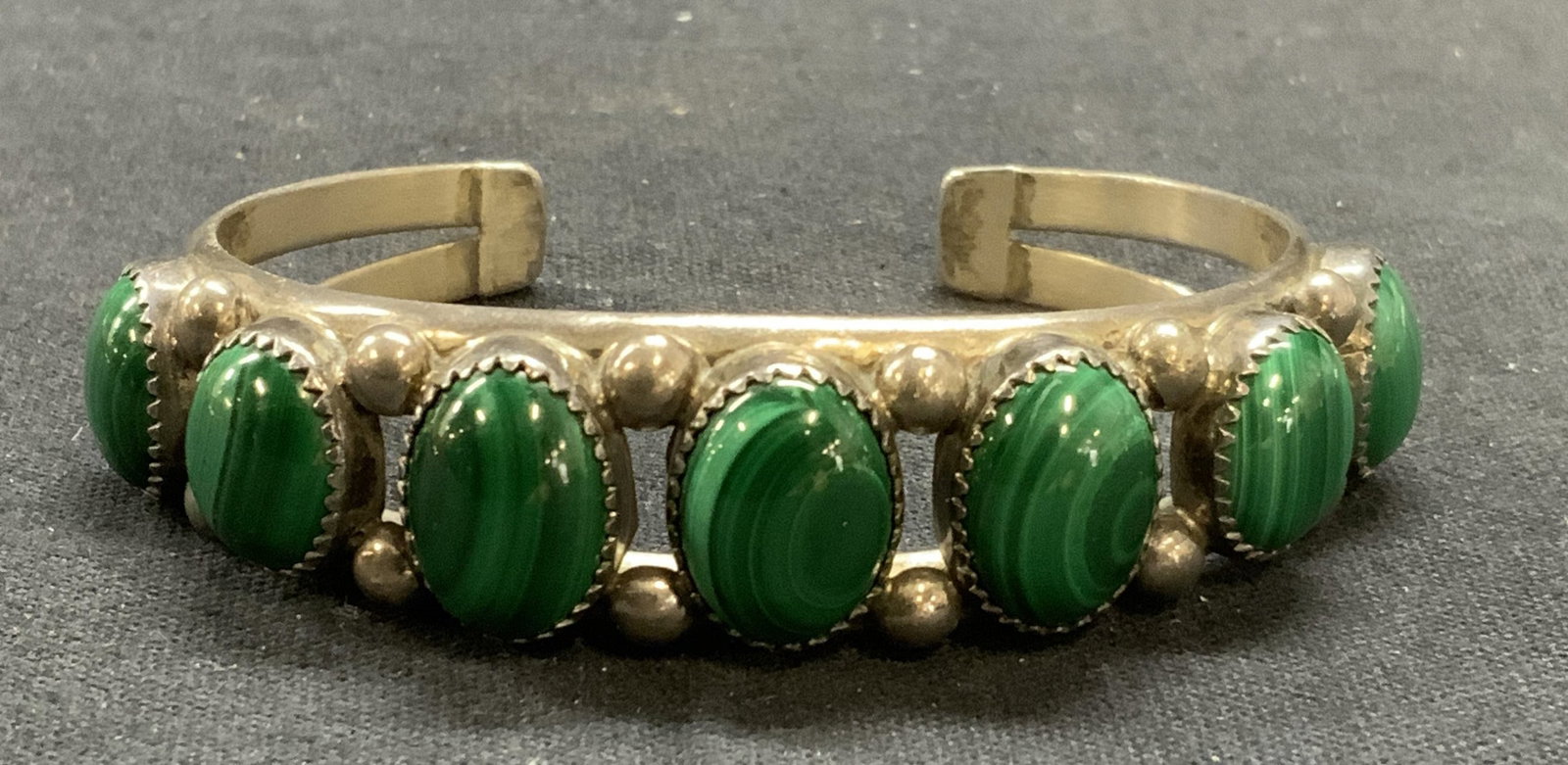 PY Pat Yazzie Sterling Silver Malachite Bracelet (1 of 6)