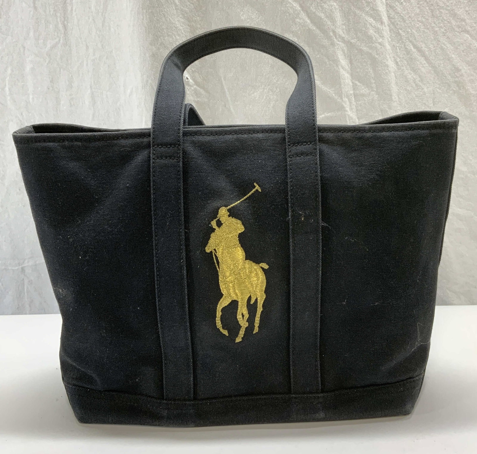 Ralph Lauren Black Cotton Polo Handbag (1 of 8)