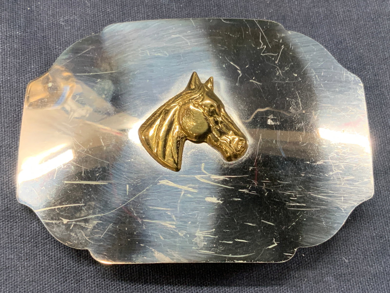 Nickel Silver & Brass Horse Belt Buckle (1 of 6)