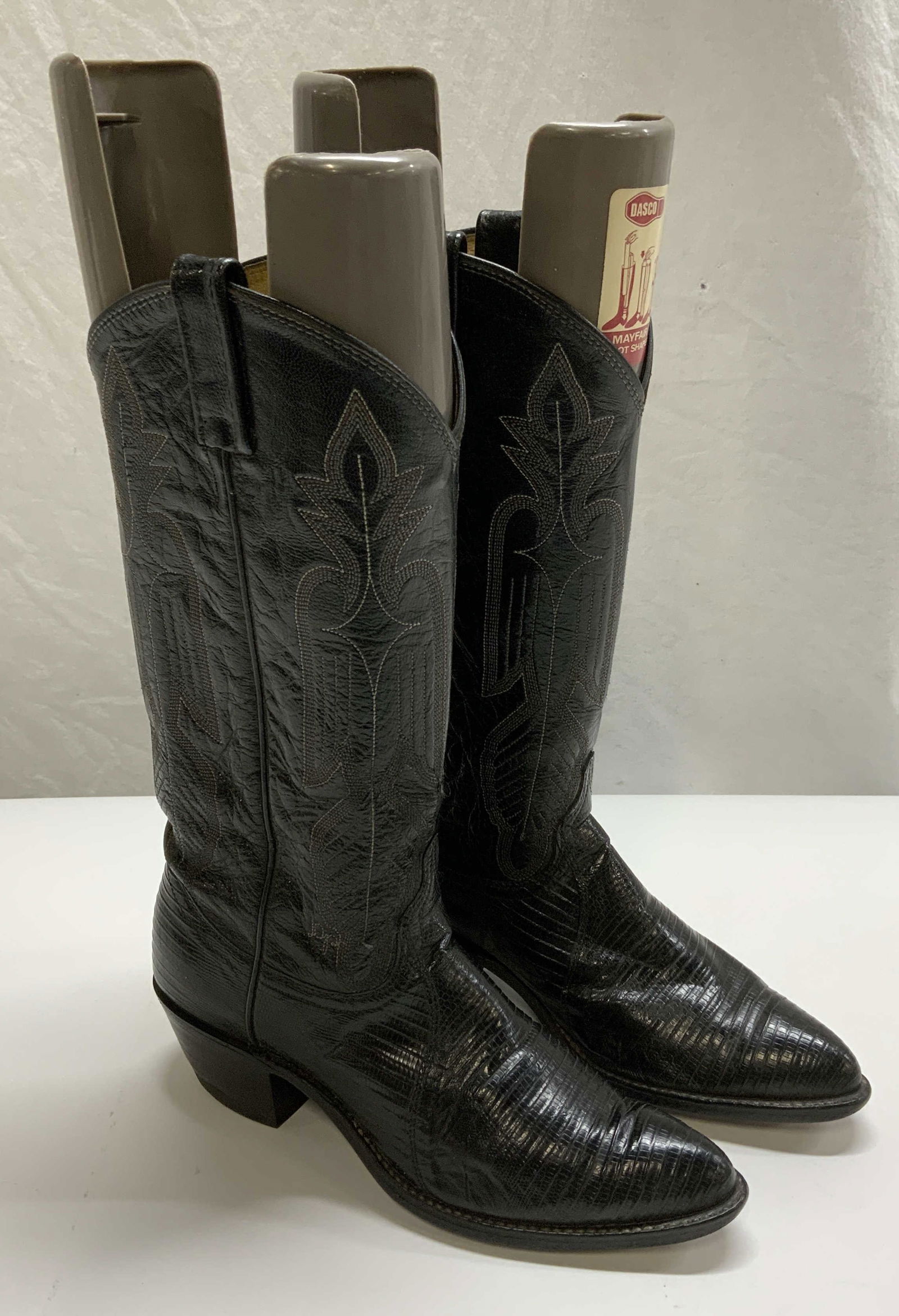 Dan Post Black Reptile Leather Western Boots (1 of 7)