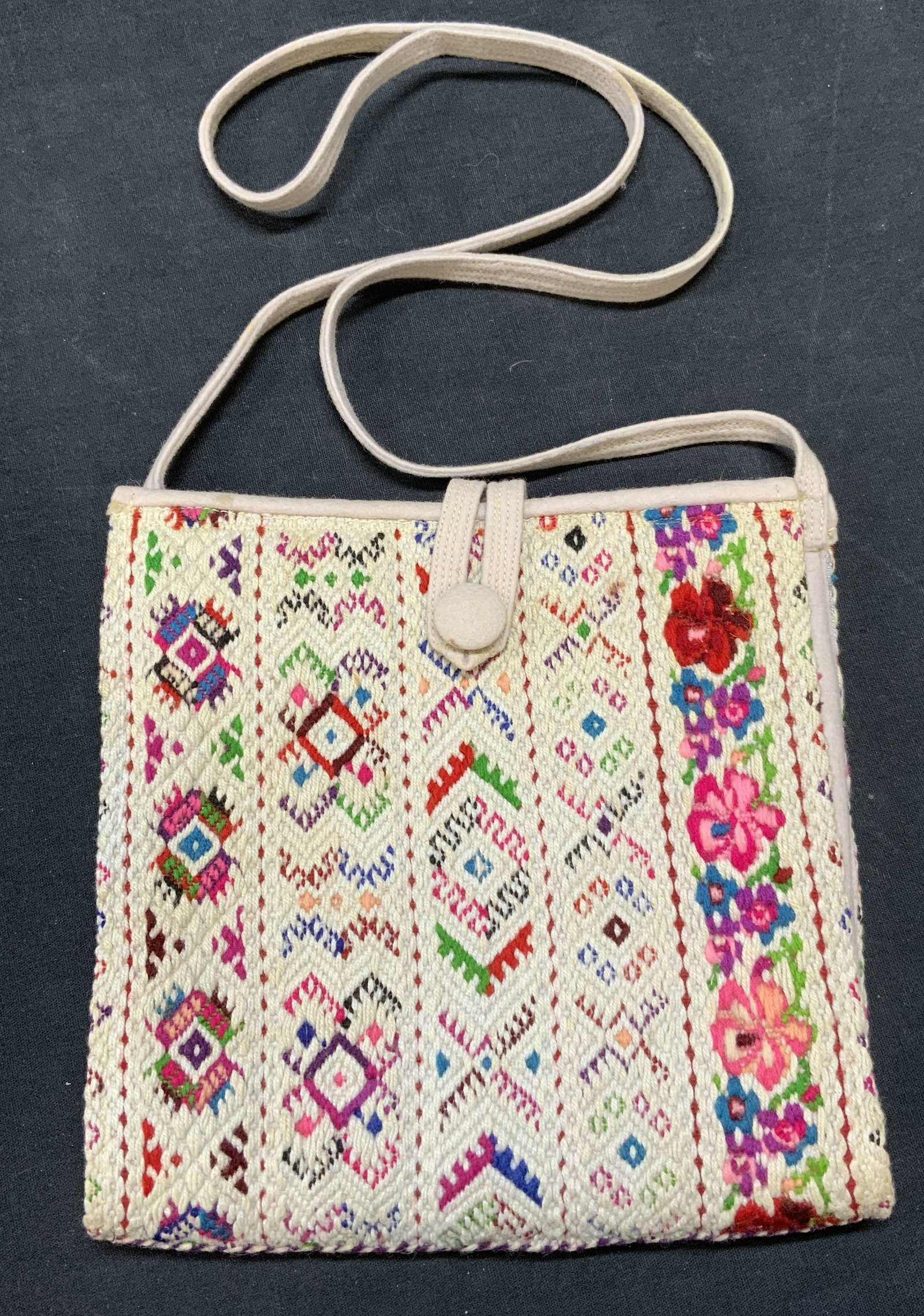 Gray Woven Floral Handbag (1 of 6)