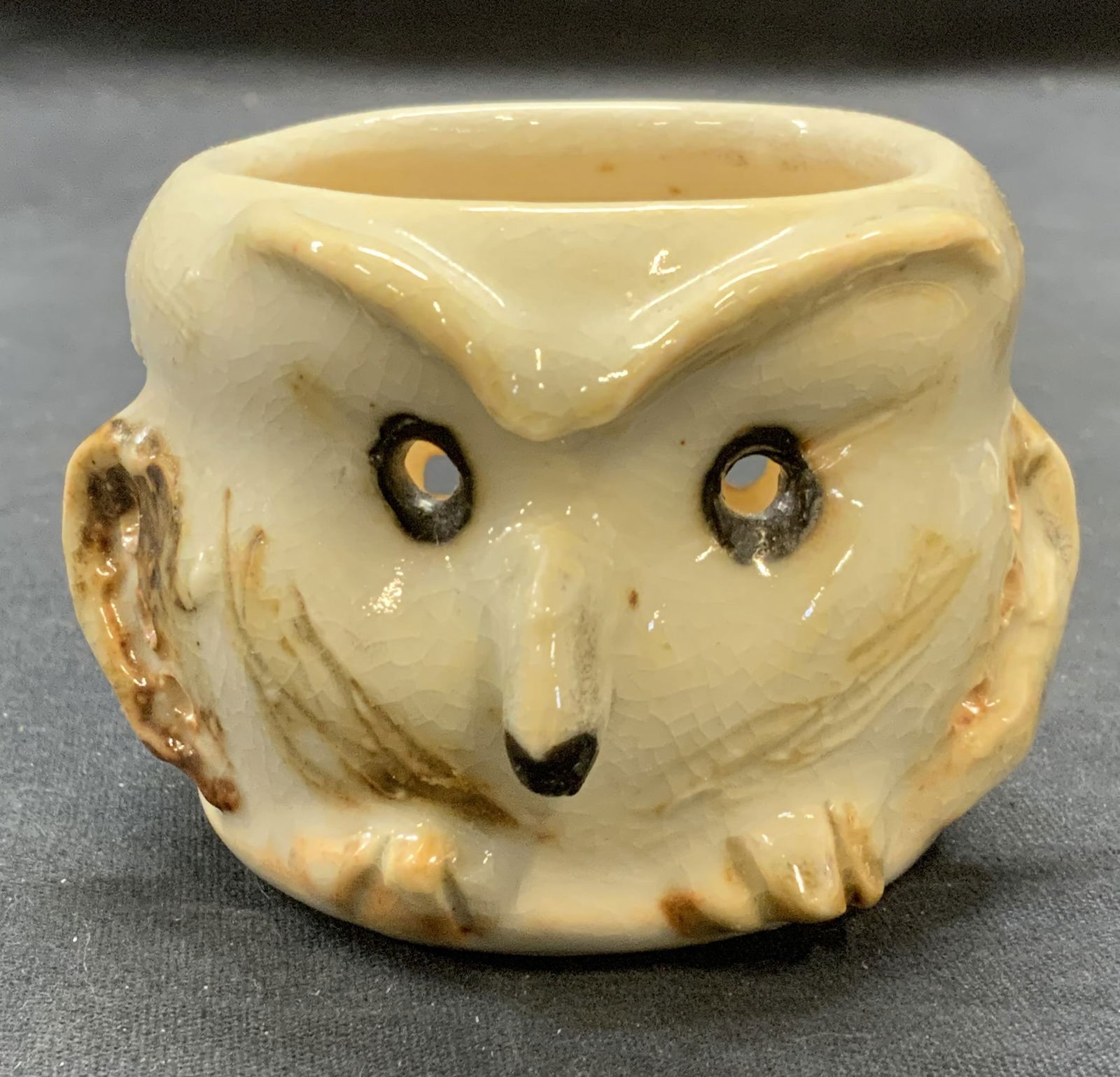 Signed Ceramic Owl Planter Vessel (1 of 6)