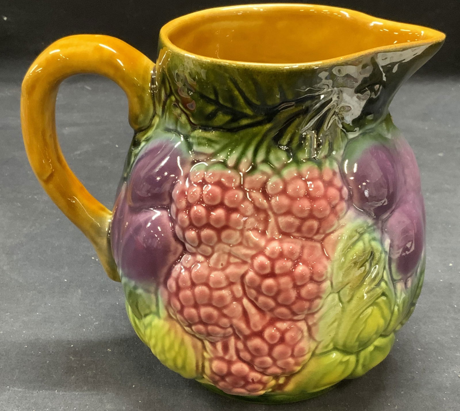 Vtg Salins Les Bains Ceramic Fruit Pitcher, France (1 of 6)