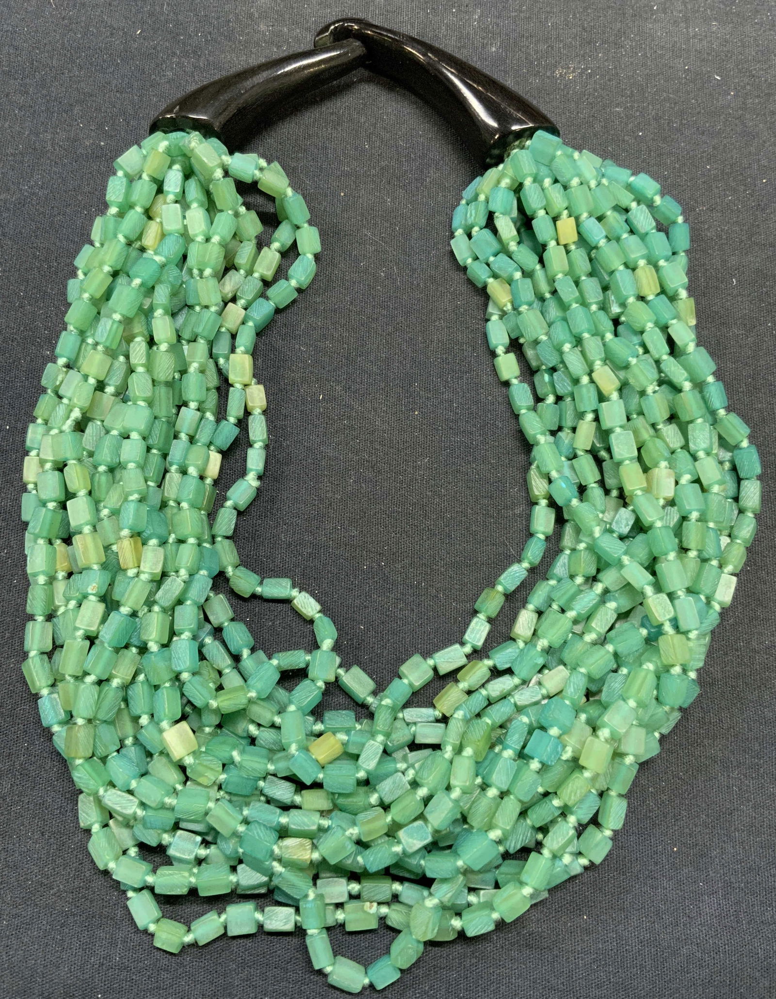 Green Lucite Beaded Multi Strand Necklace (1 of 6)