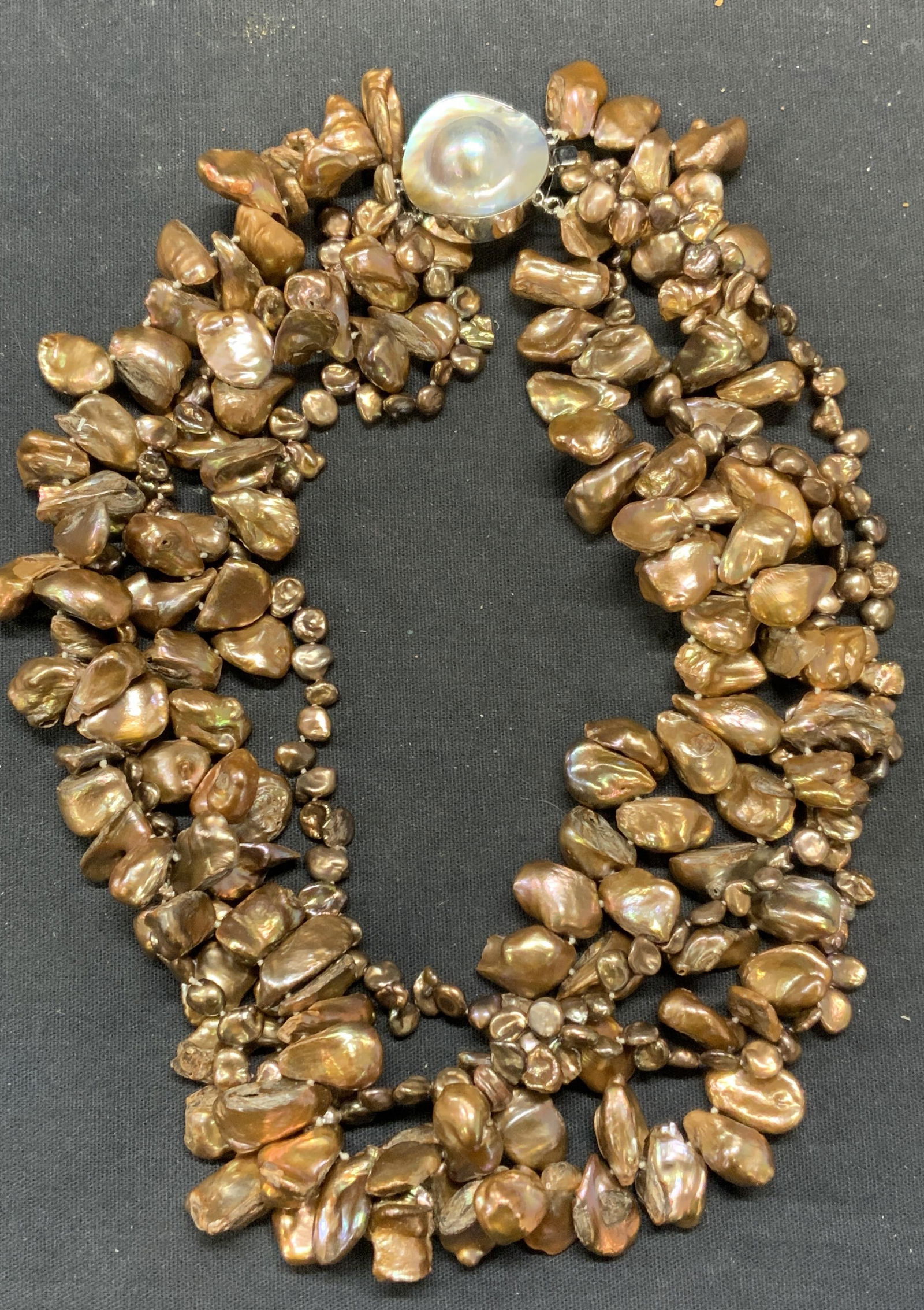 Vintage Chocolate Pearl Multi Strand Necklace (1 of 7)