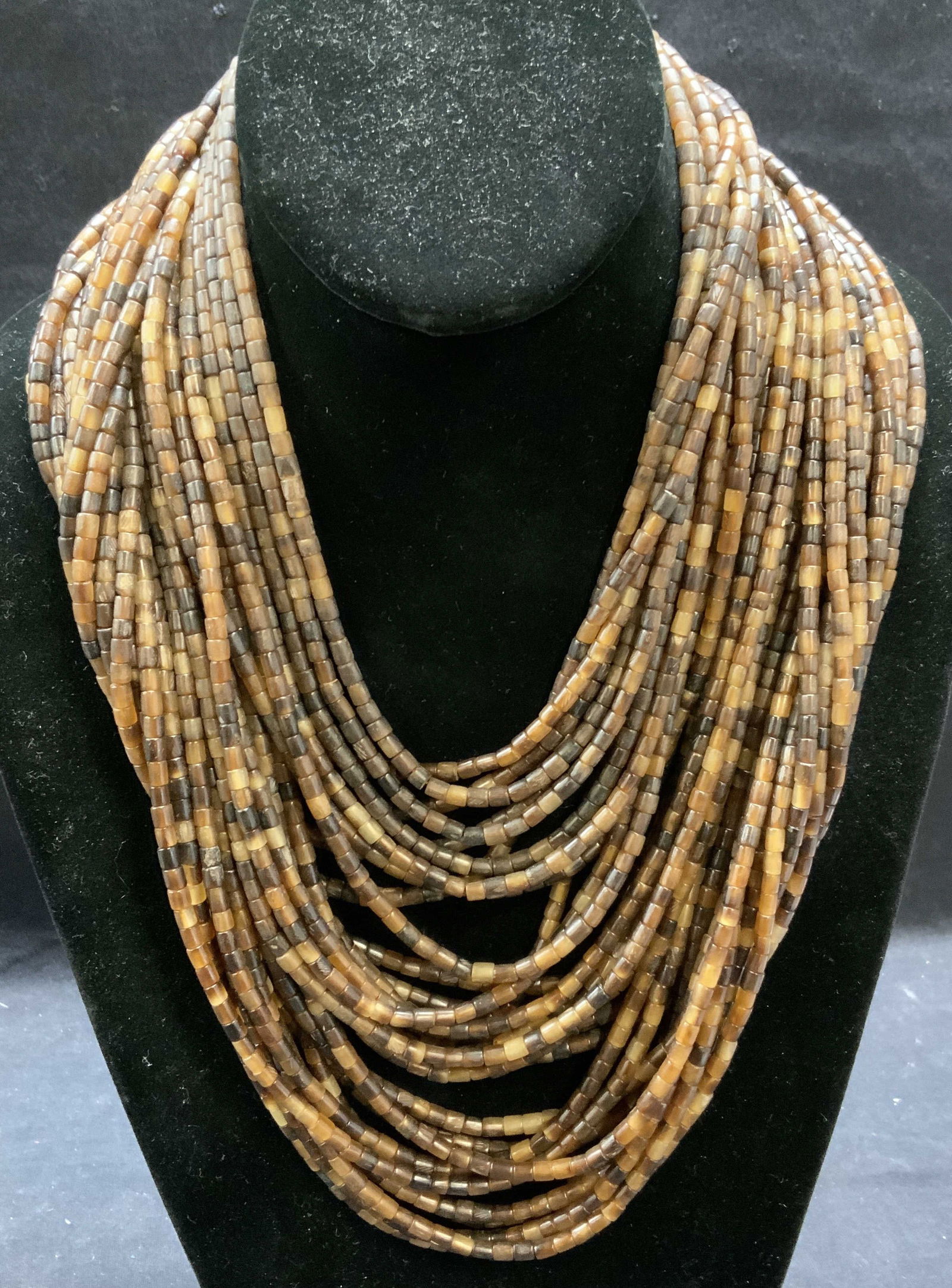 Brown Lucite Beaded Multi Strand Necklace (1 of 6)