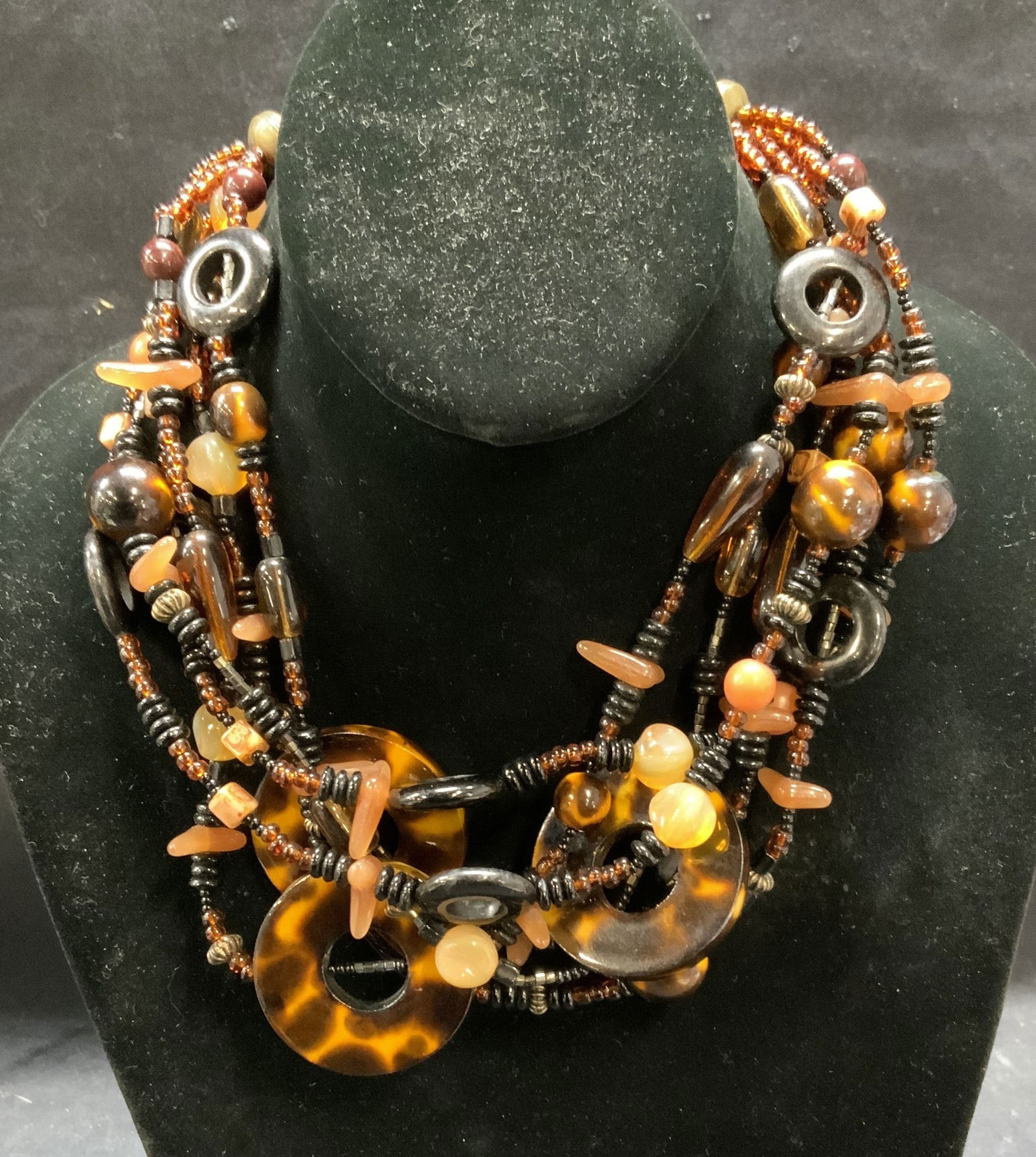 Vintage Mei Fa Handblown Glass Beaded Necklace (1 of 6)