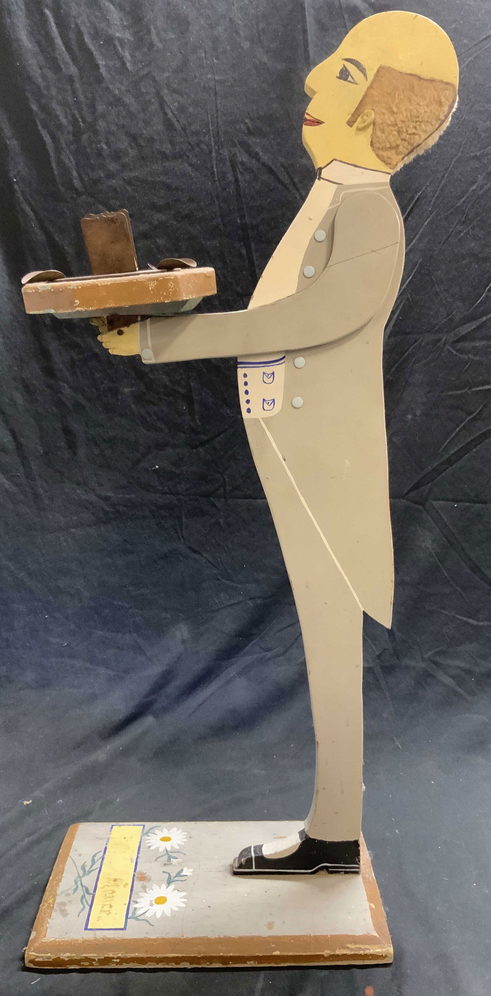 Vintage Hand Painted Wood Butler Smoking Stand 3ft (1 of 7)