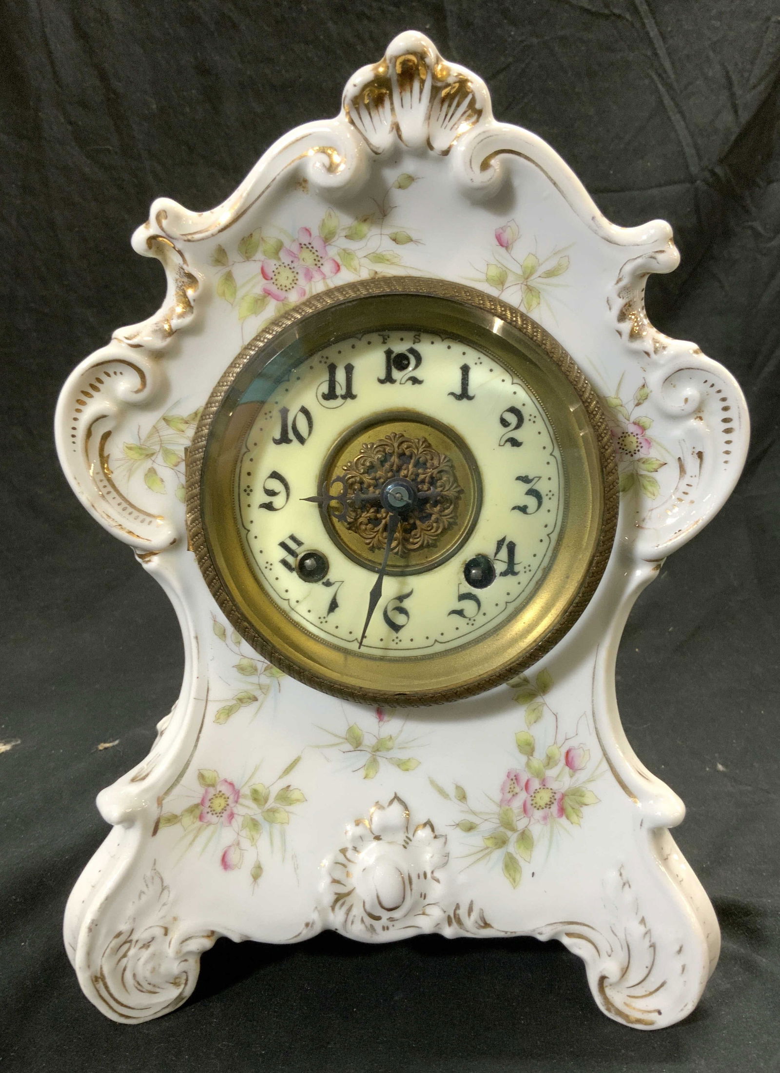 SILESIAN Baroque Porcelain Mantel Clock GERMANY (1 of 9)
