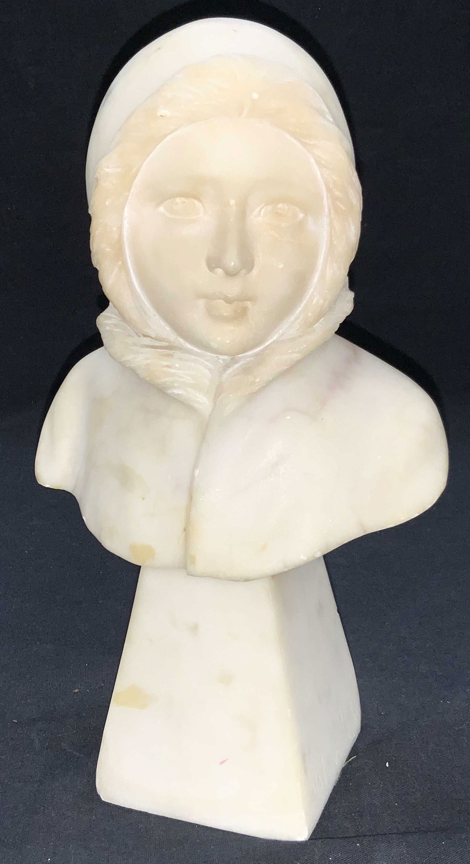 Vintage Carved Marble Child Bust Sculpture (1 of 8)