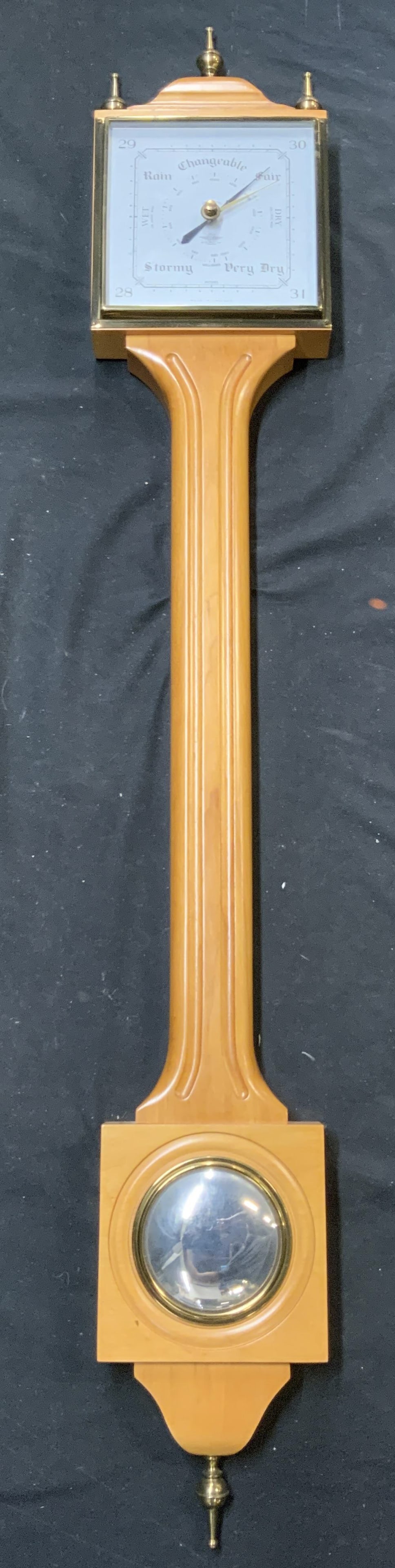 SHORTLAND SMITHS Vntg Wooden Barometer 3ft (1 of 8)