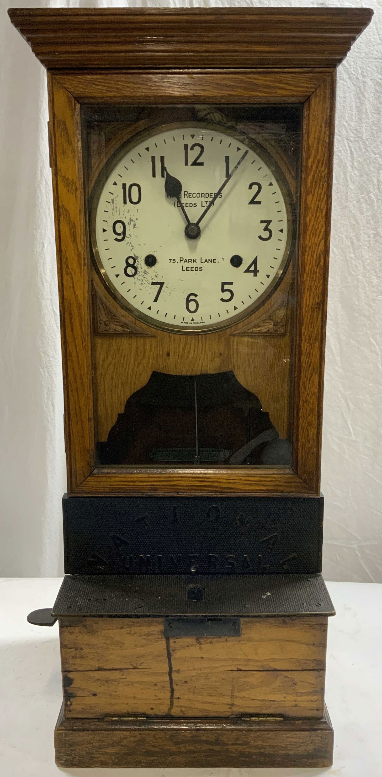 Antq LEEDS LTD NAT UNI Time Recorders Clk England (1 of 13)