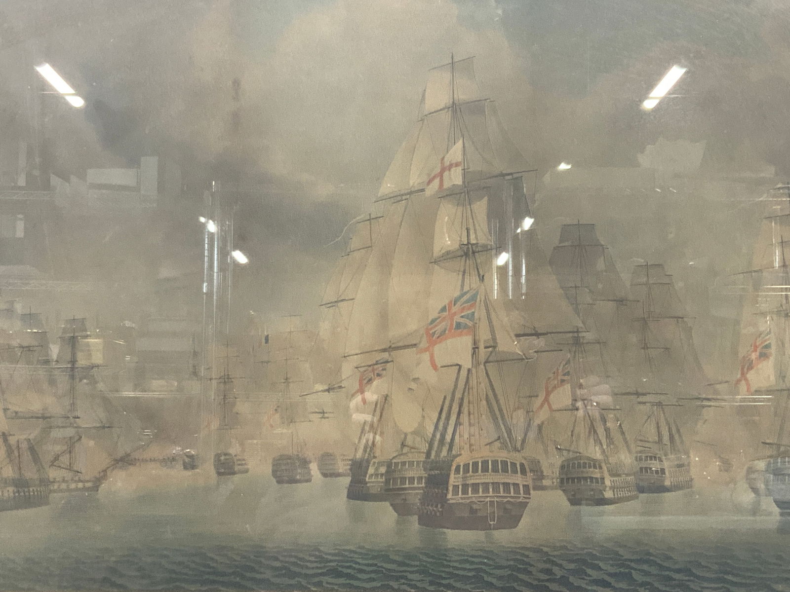 Antq 1843 Battle Of Trafalgar Maritime Lithograph (1 of 14)