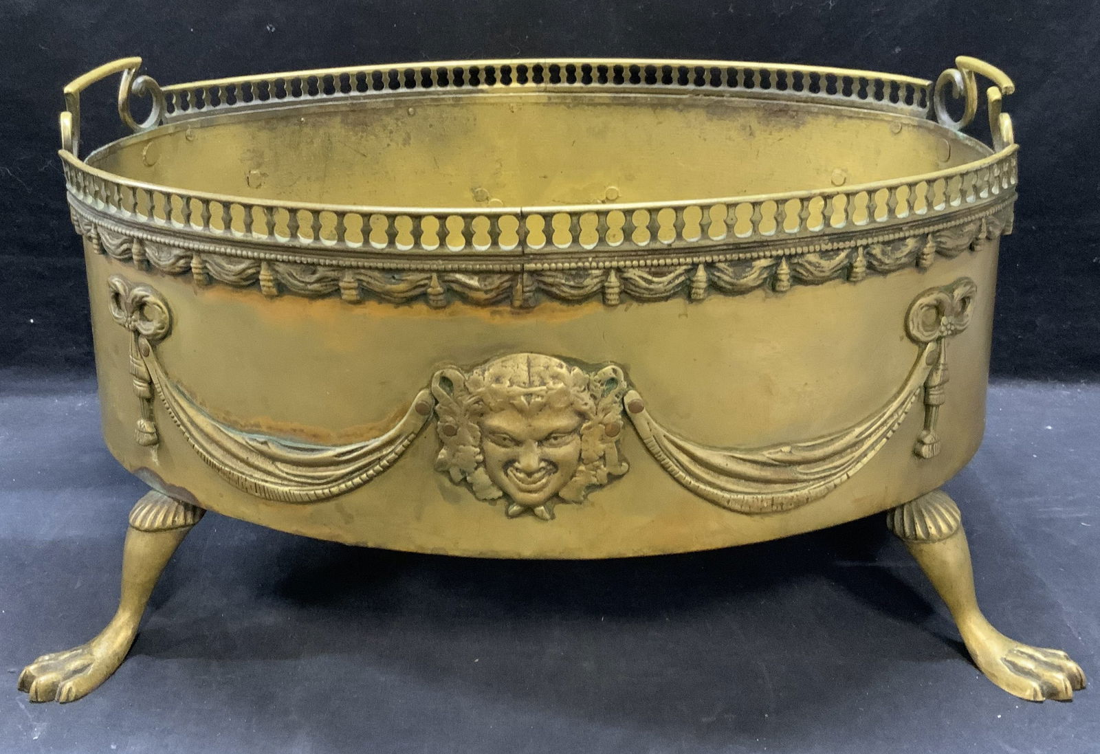 Vintage Neoclassical Brass Jardiniere, 19 In (1 of 12)