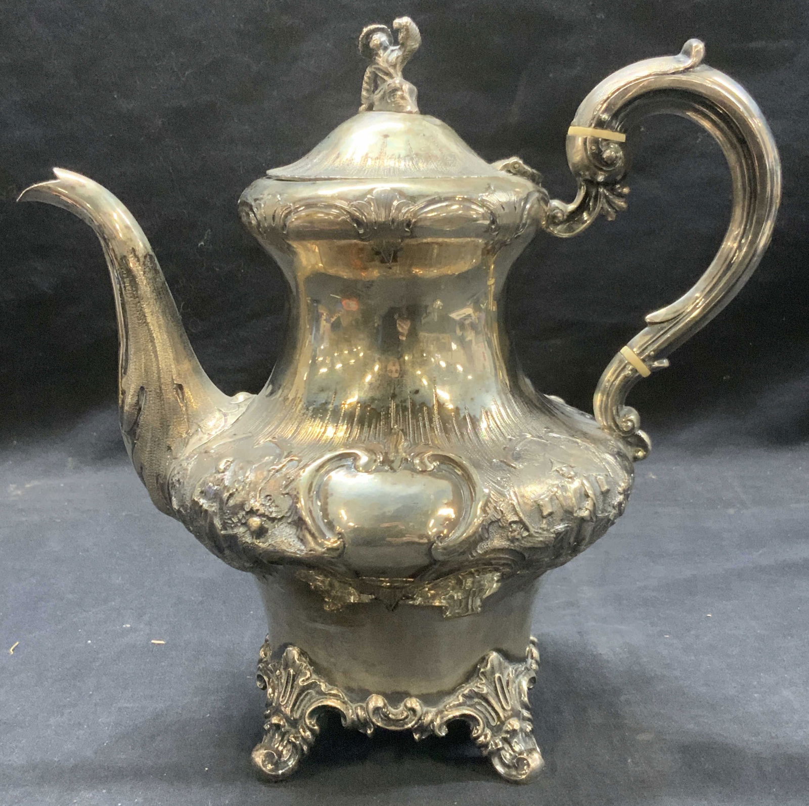 Vtg Asian Style Stamped Sterling Silver Kettle (1 of 10)