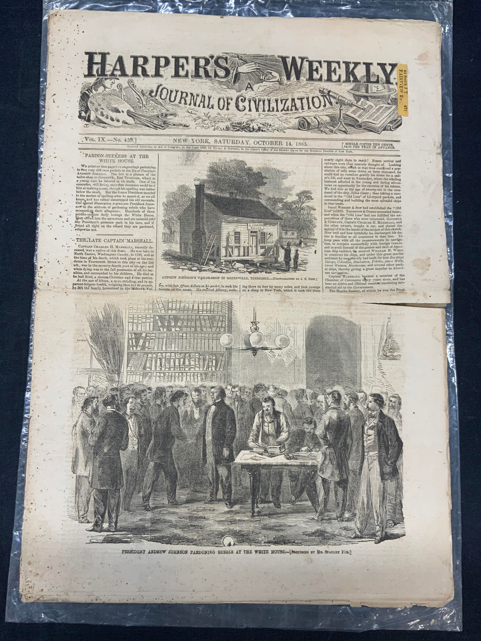 1865 Harpers Weekly Antq Illustr Political Magazine (1 of 20)