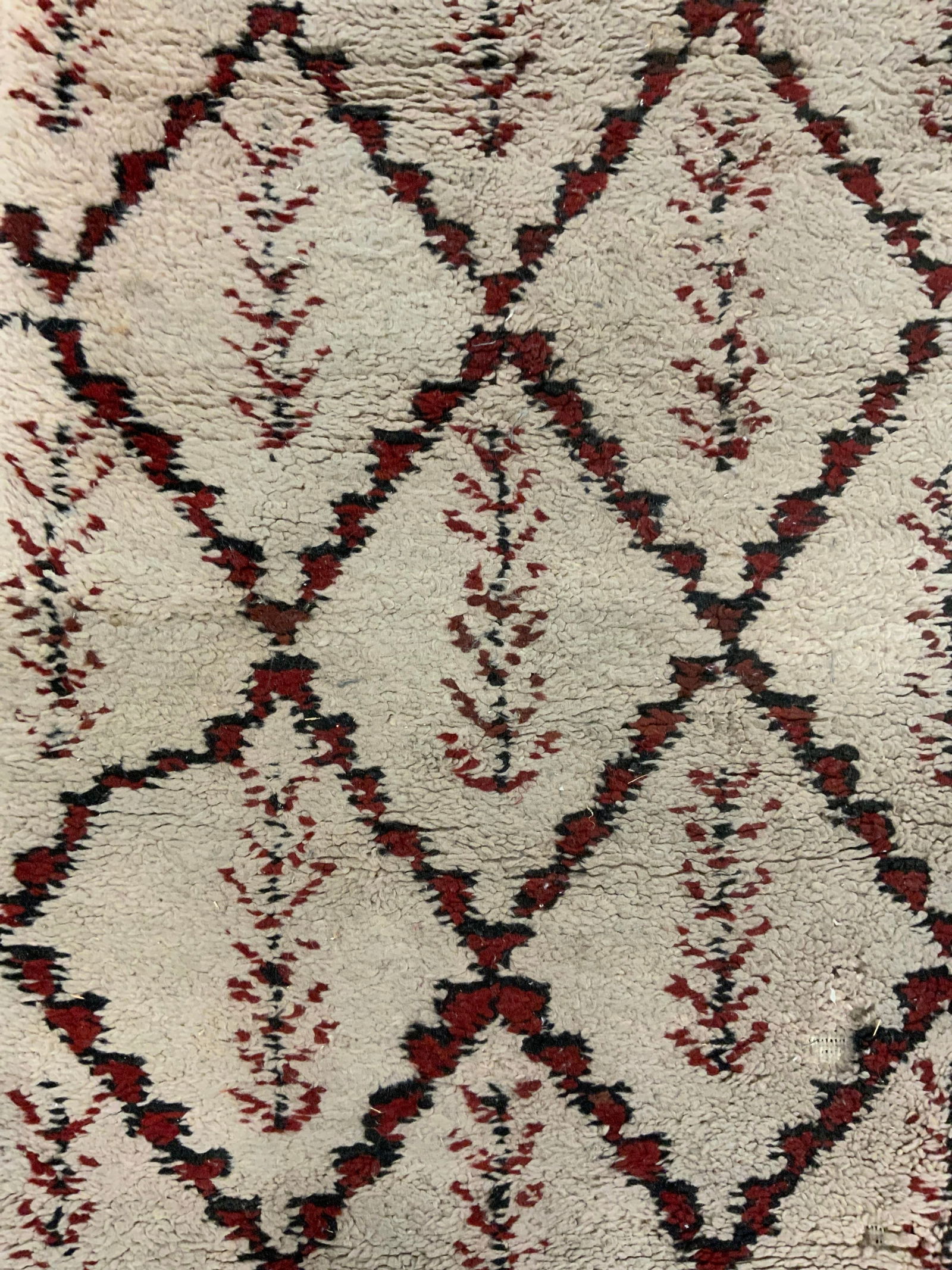 Vintage Handmade Moroccan Fringed Wool Rug (1 of 7)