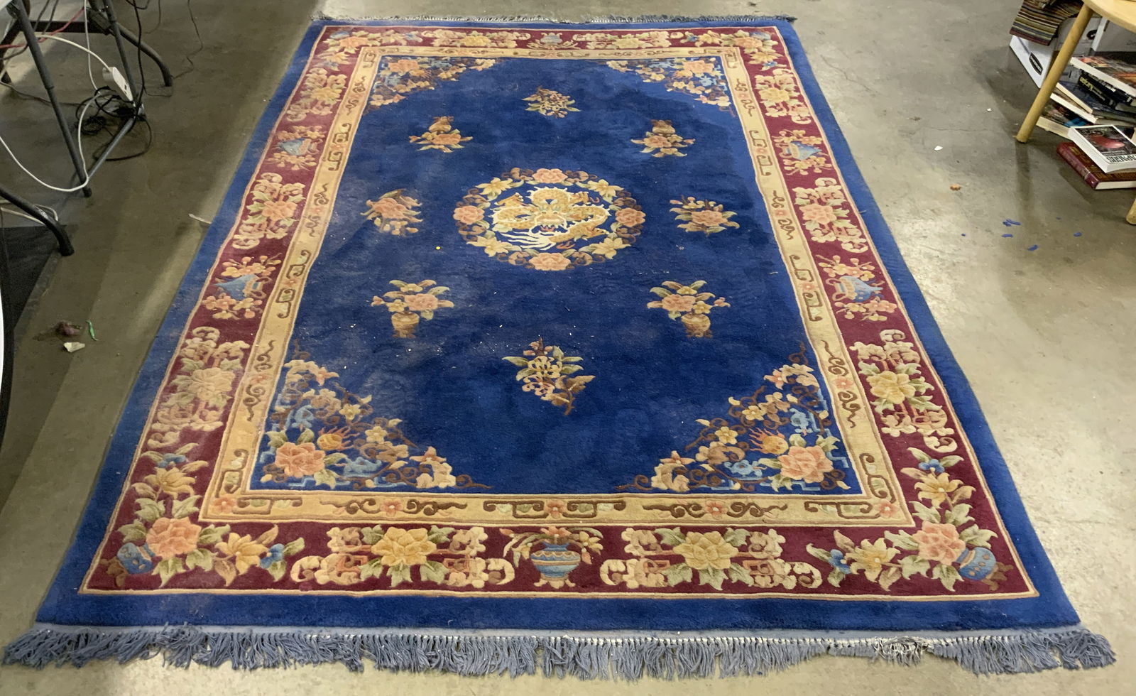 Vintage Handmade Chinese Art Deco Wool Pile Rug (1 of 8)